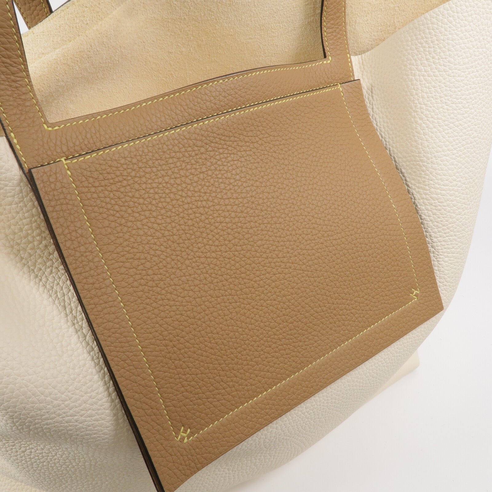 HERMES Togo皮革Cabasellier 46手挽袋Nata/Chai