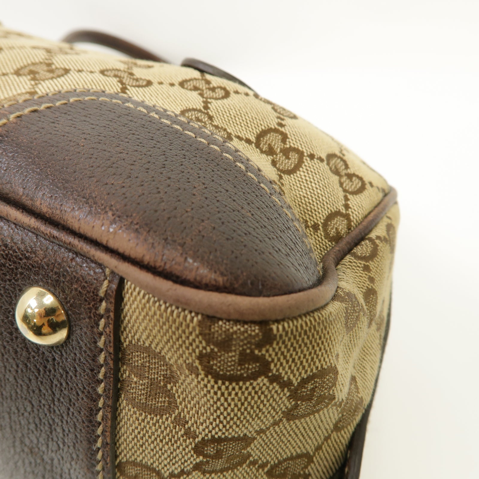 GUCCI 帆布Shoulder Bag金扣肩背袋啡色