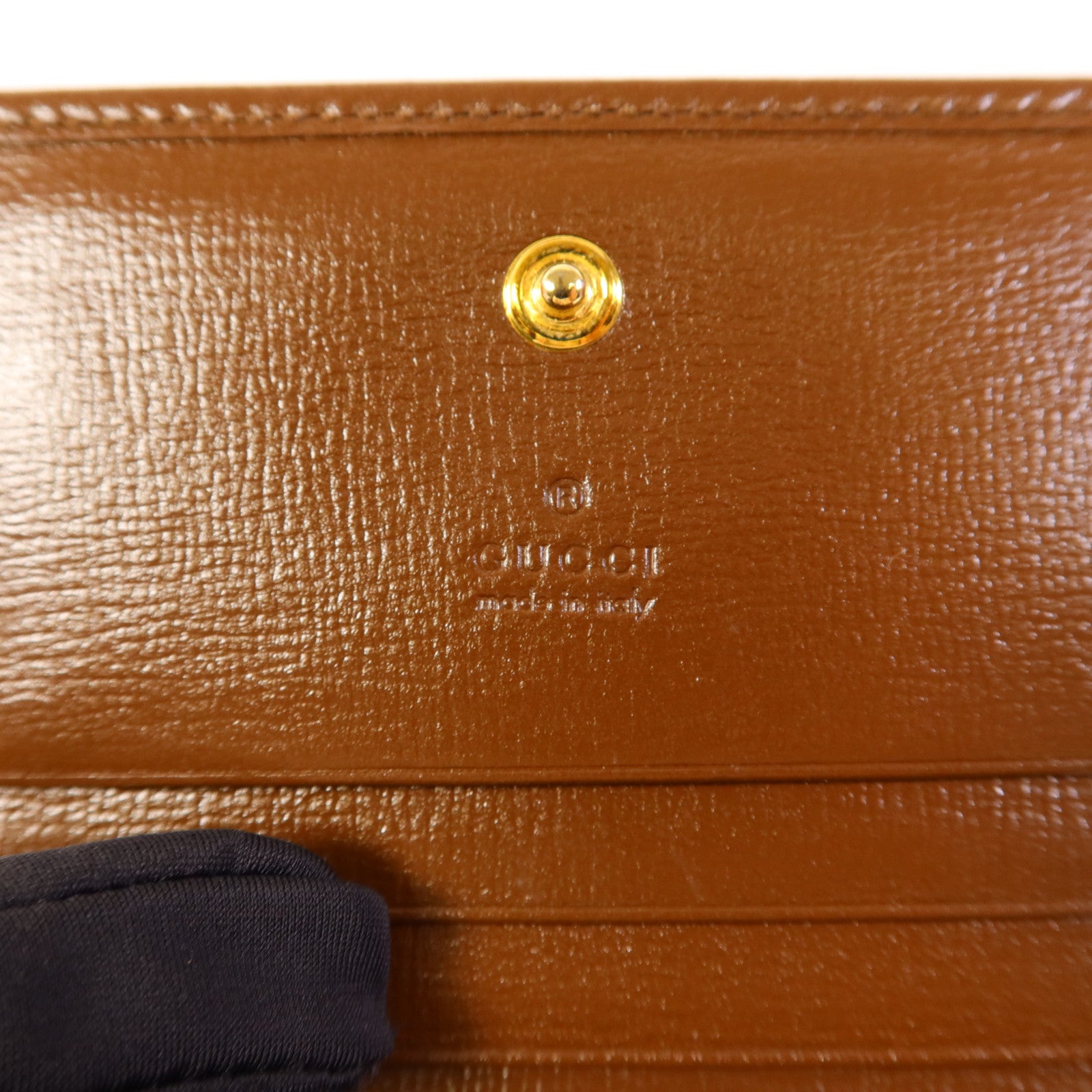 GUCCI 塗層帆布Horsebit 1955 Bifold Wallet金扣錢包