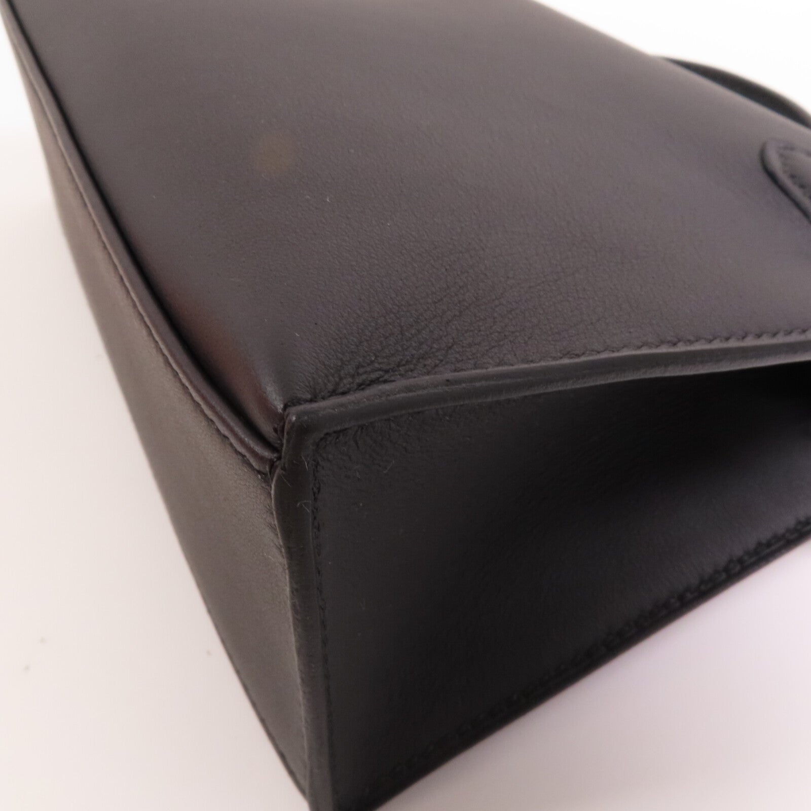 HERMES 【激減優惠】Swift皮革Kelly Pochette金扣手挽袋Noir