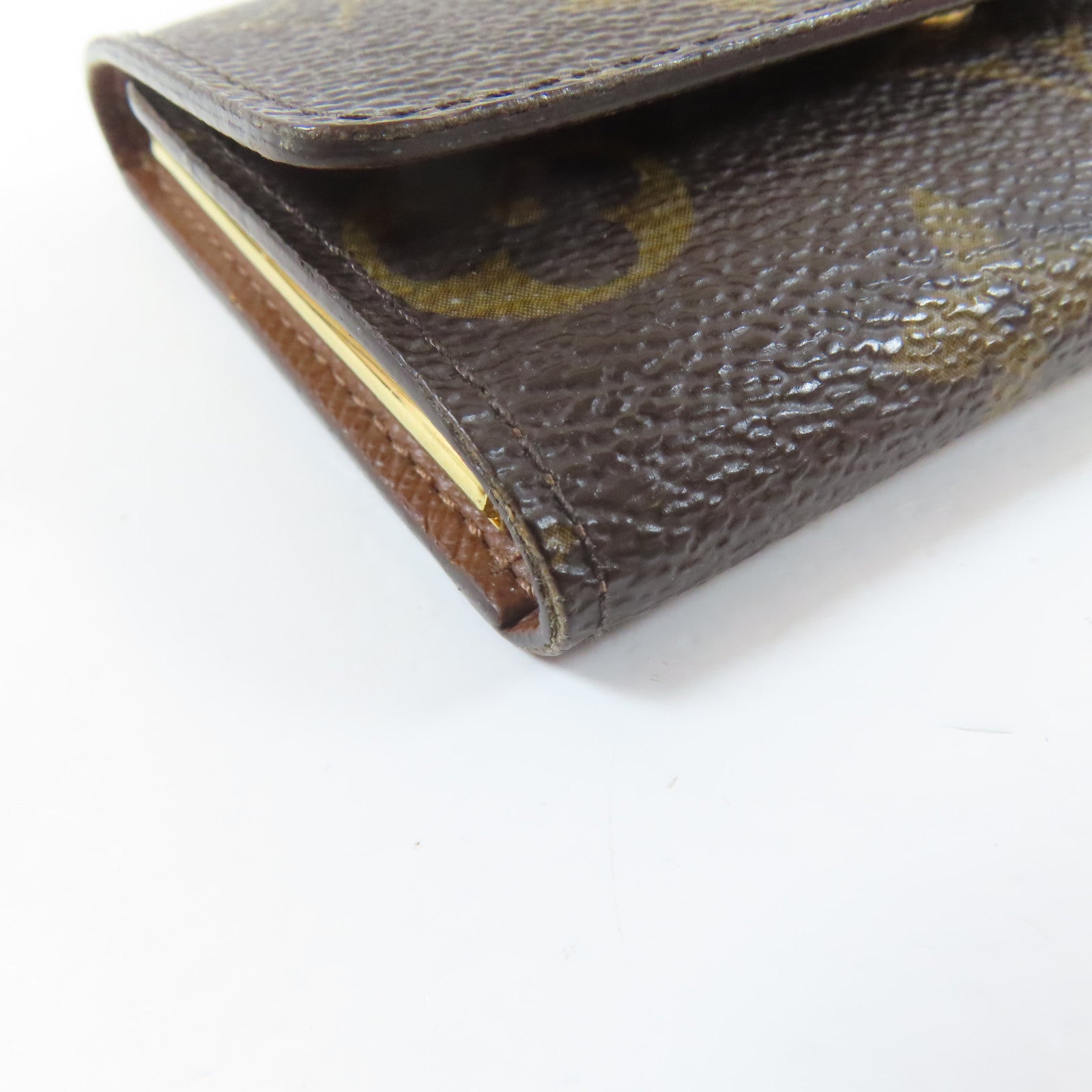 LOUIS VUITTON Monogram Key Case金扣鎖匙包啡色
