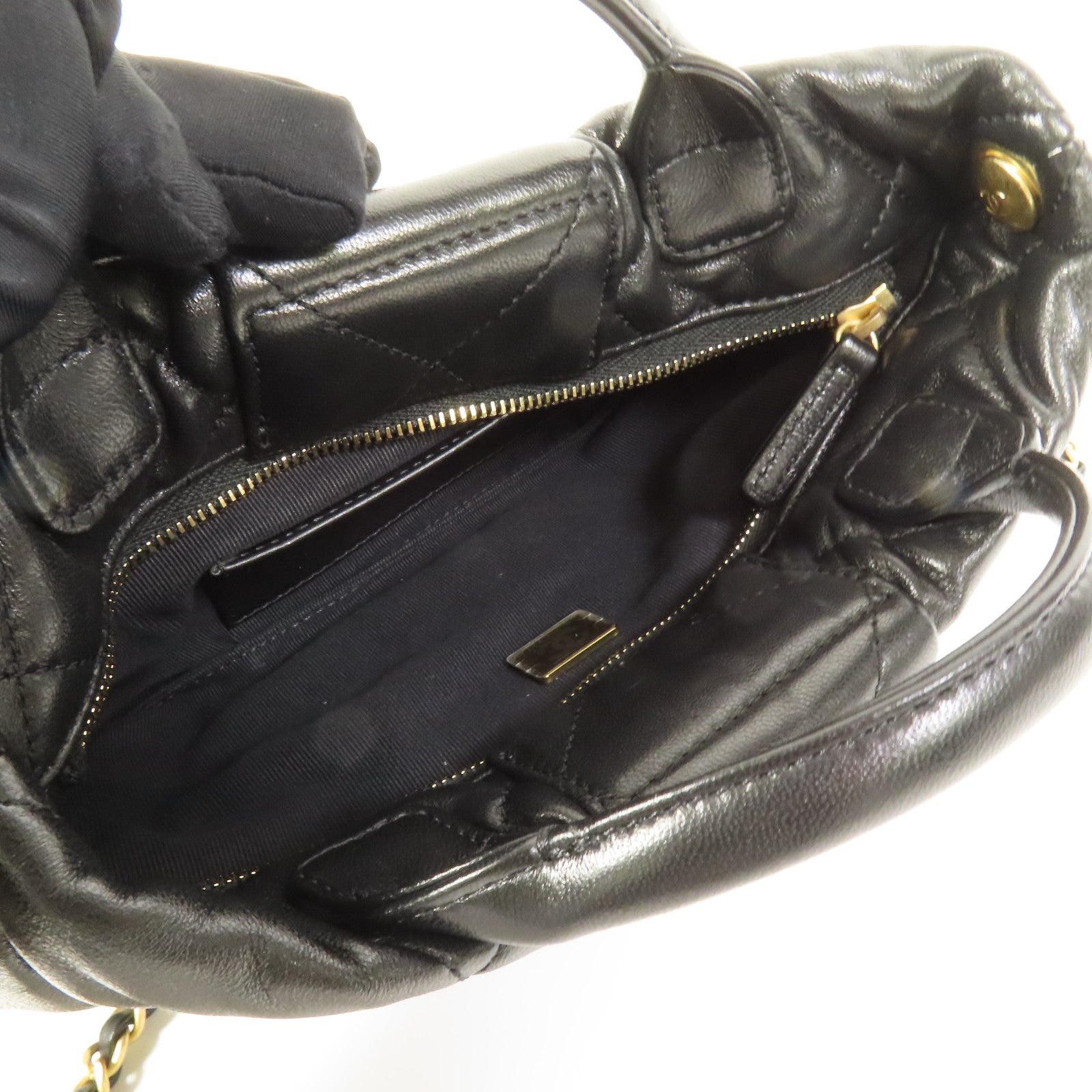 CHANEL 羊皮皮革Mini Bow Bag金扣手挽肩背兩用袋