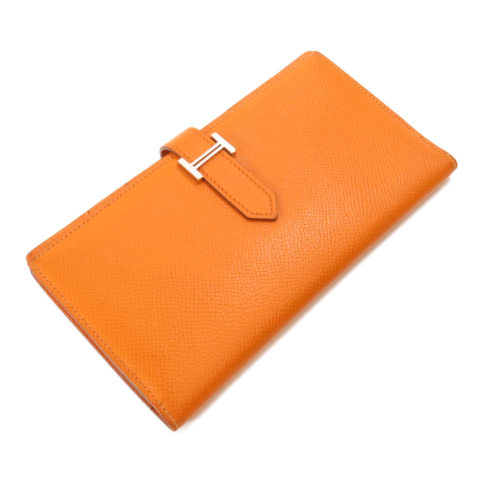 HERMES Epsom皮革Bearn Long Wallet銀扣長錢包