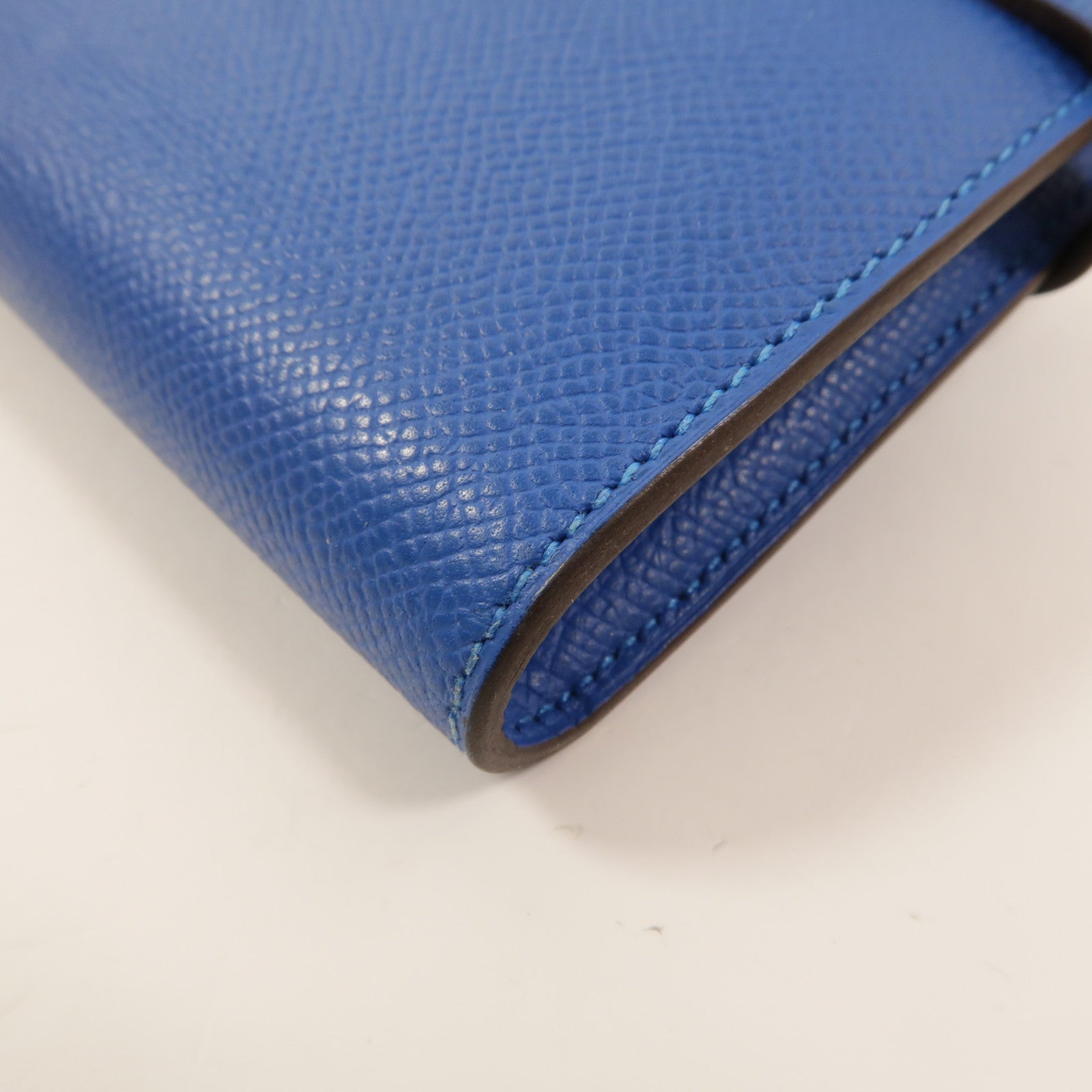HERMES Epsom皮革Kelly Wallet長錢包Bleu Izmir