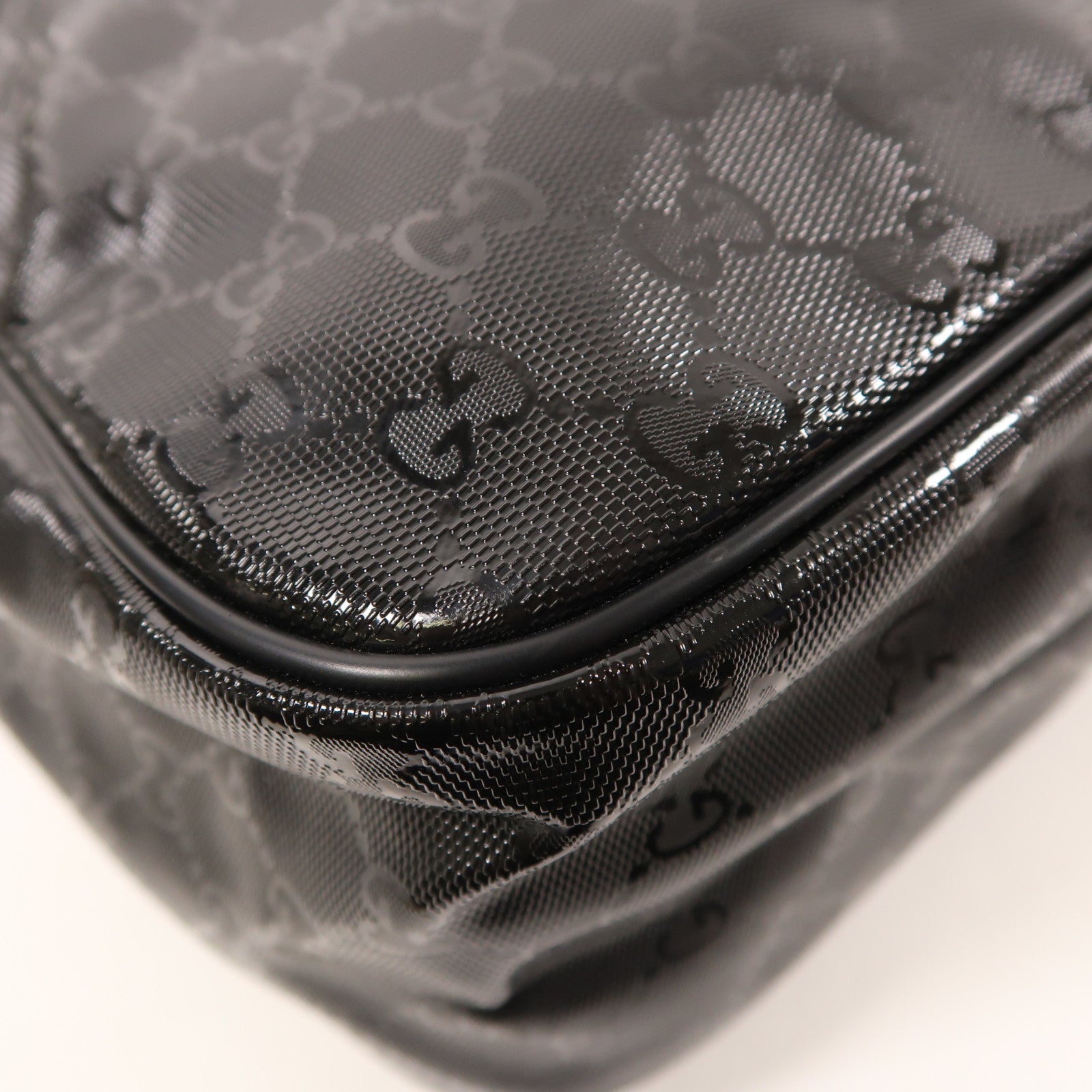 GUCCI 塗層帆布Shoulder Bag銀扣肩背袋