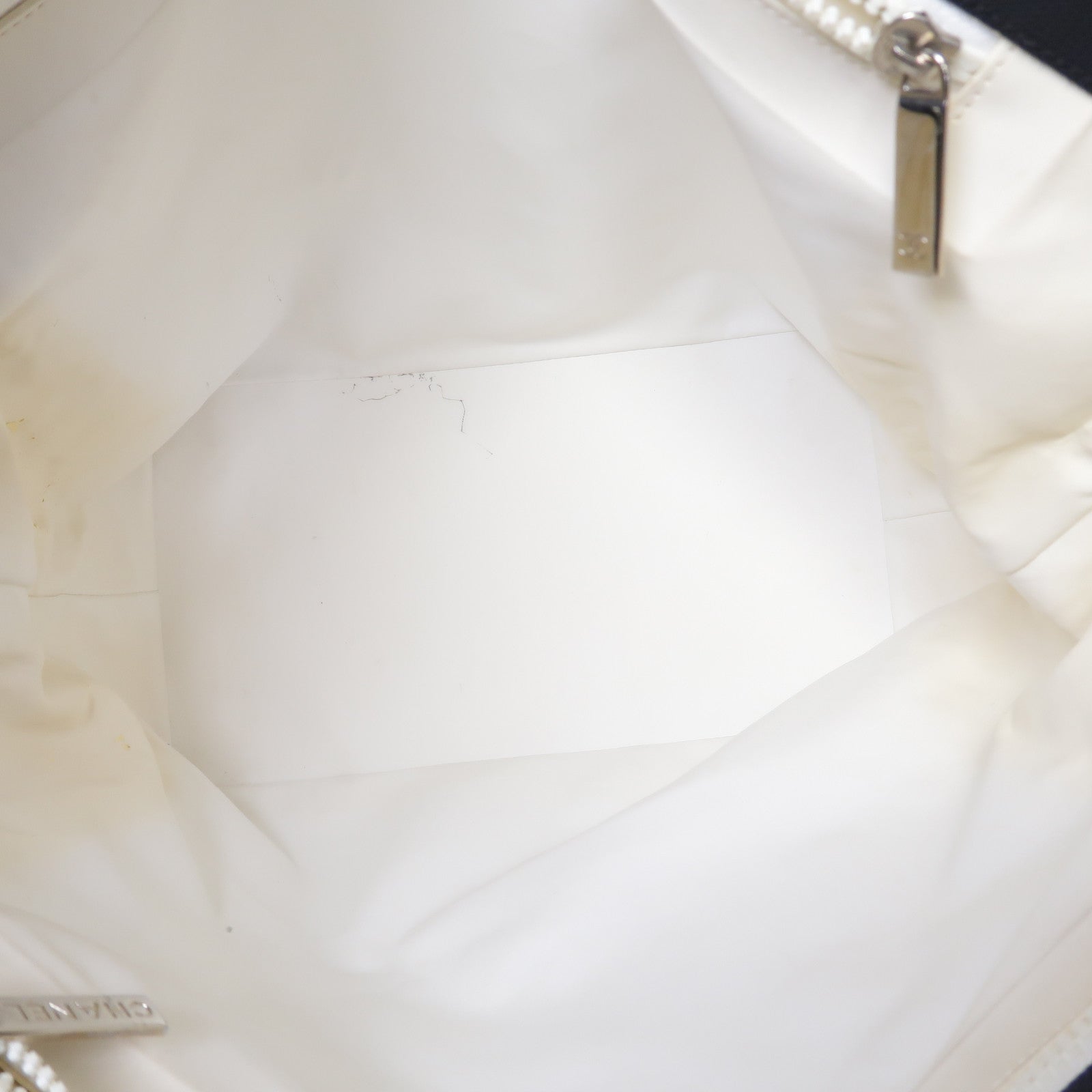 CHANEL 帆布Tote Bag銀扣肩背袋藍色