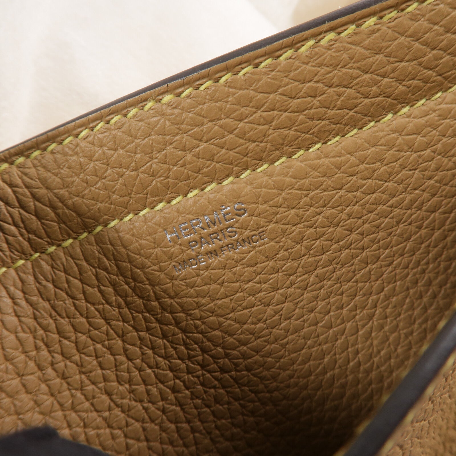 HERMES Togo皮革Cabasellier 46手挽袋Nata/Chai