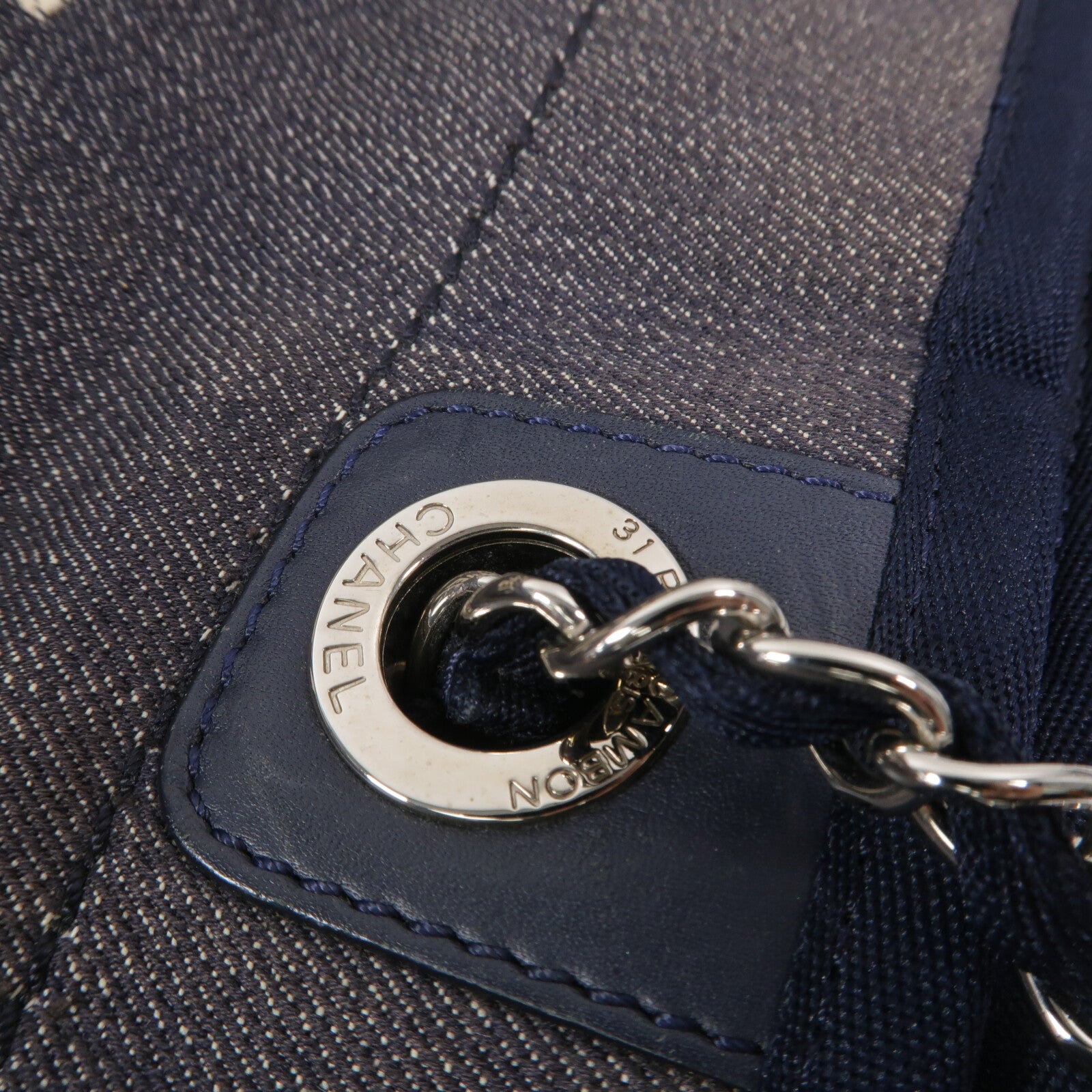 CHANEL 牛仔布Deauville Tote肩背袋