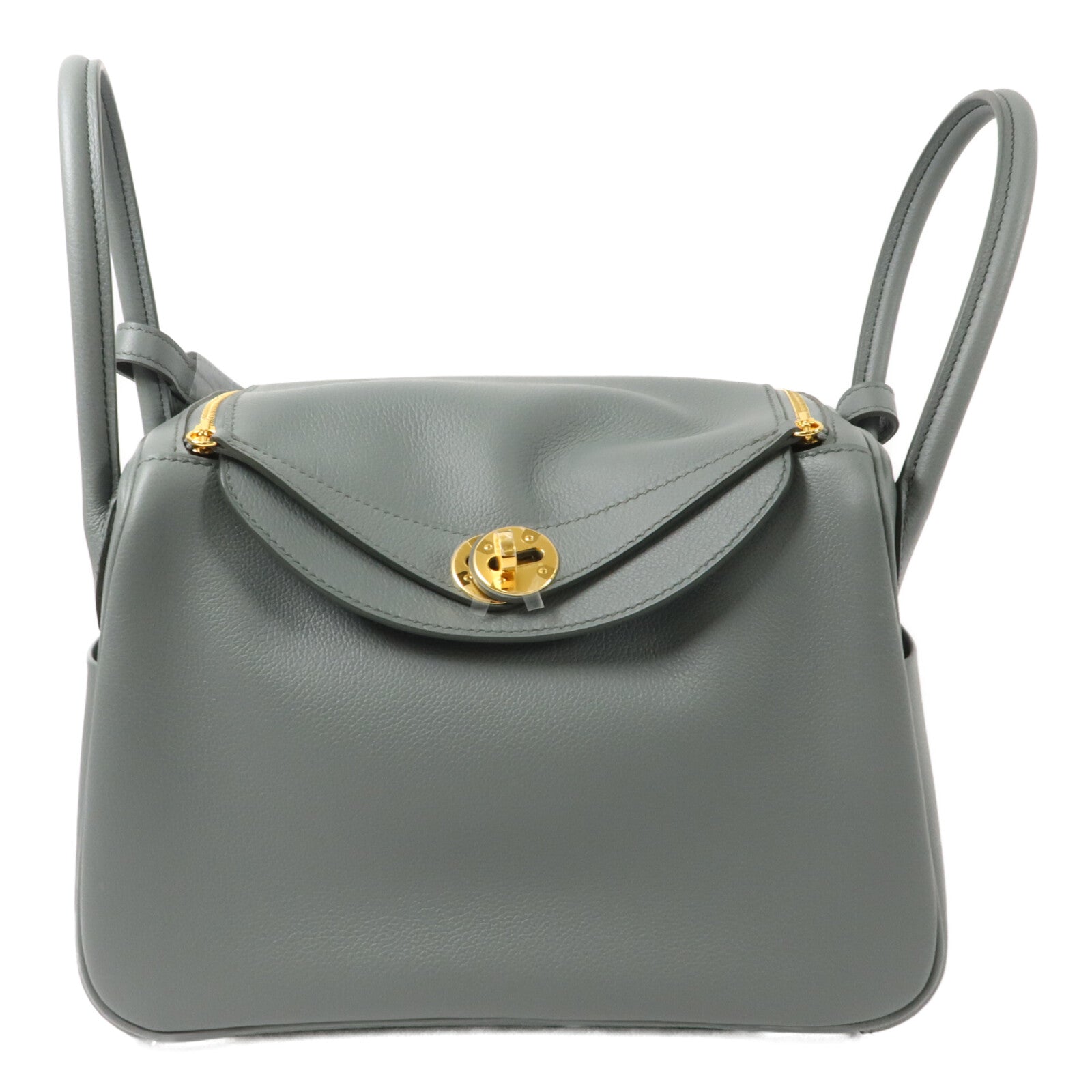 HERMES Evercolor皮革Lindy 26手挽肩背兩用袋Vert Amanda