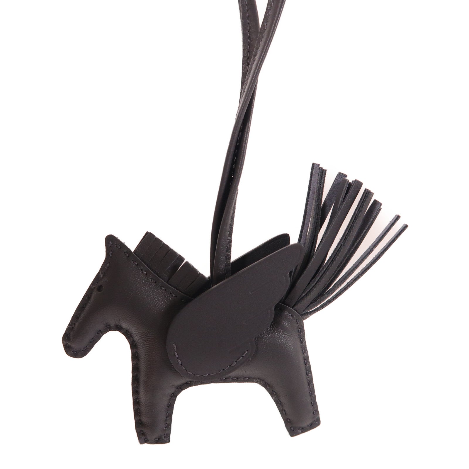 HERMES Swift皮革Rodeo Pegase PM掛飾灰色