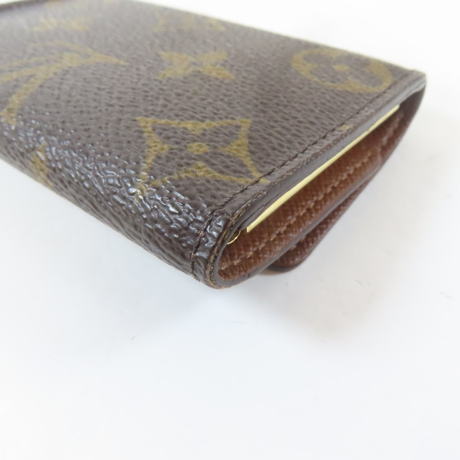 LOUIS VUITTON Monogram Key Case金扣鎖匙包啡色