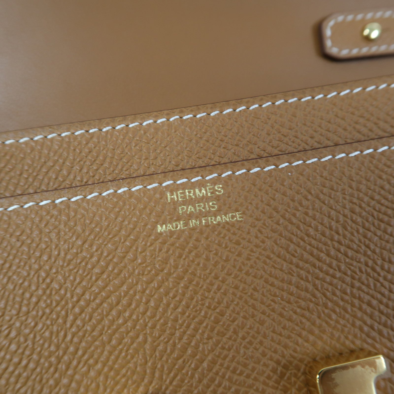 HERMES Epsom皮革Constance To Go金扣肩背袋金色