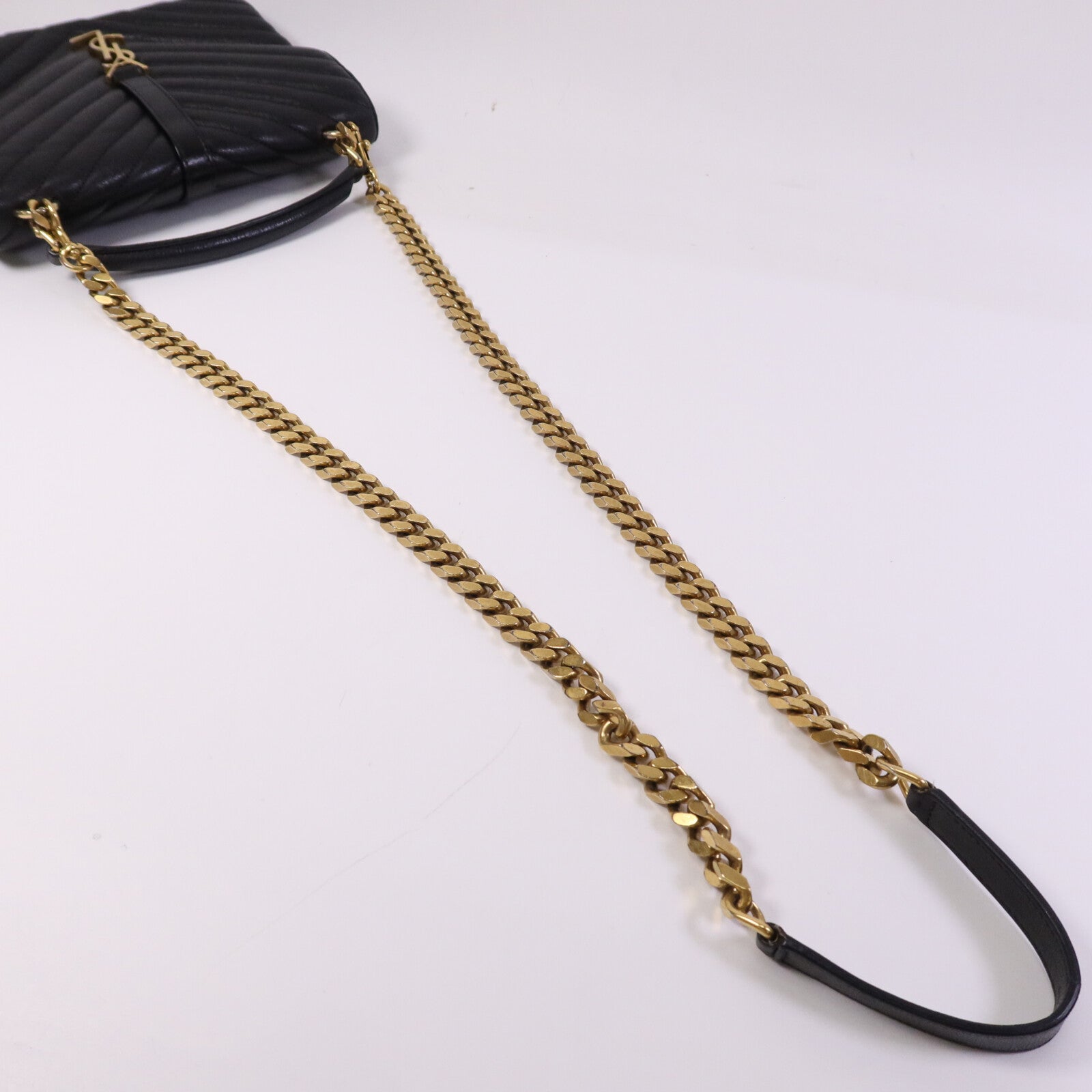 YVES SAINT LAURENT 牛皮皮革2 Way Shoulder Bag金扣手挽肩背兩用袋