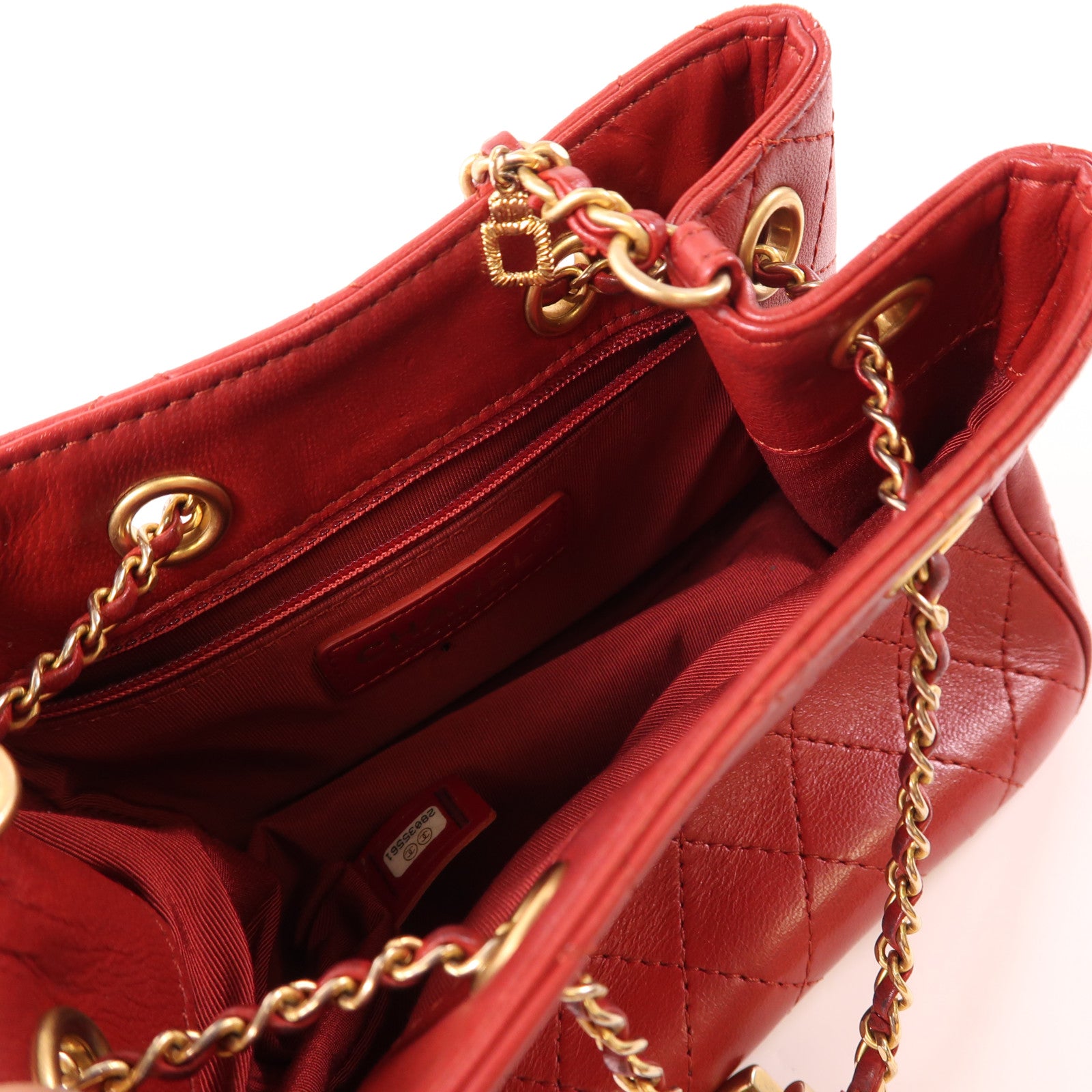 CHANEL 牛皮皮革Chain Shoulder Bag金扣鏈帶肩背袋