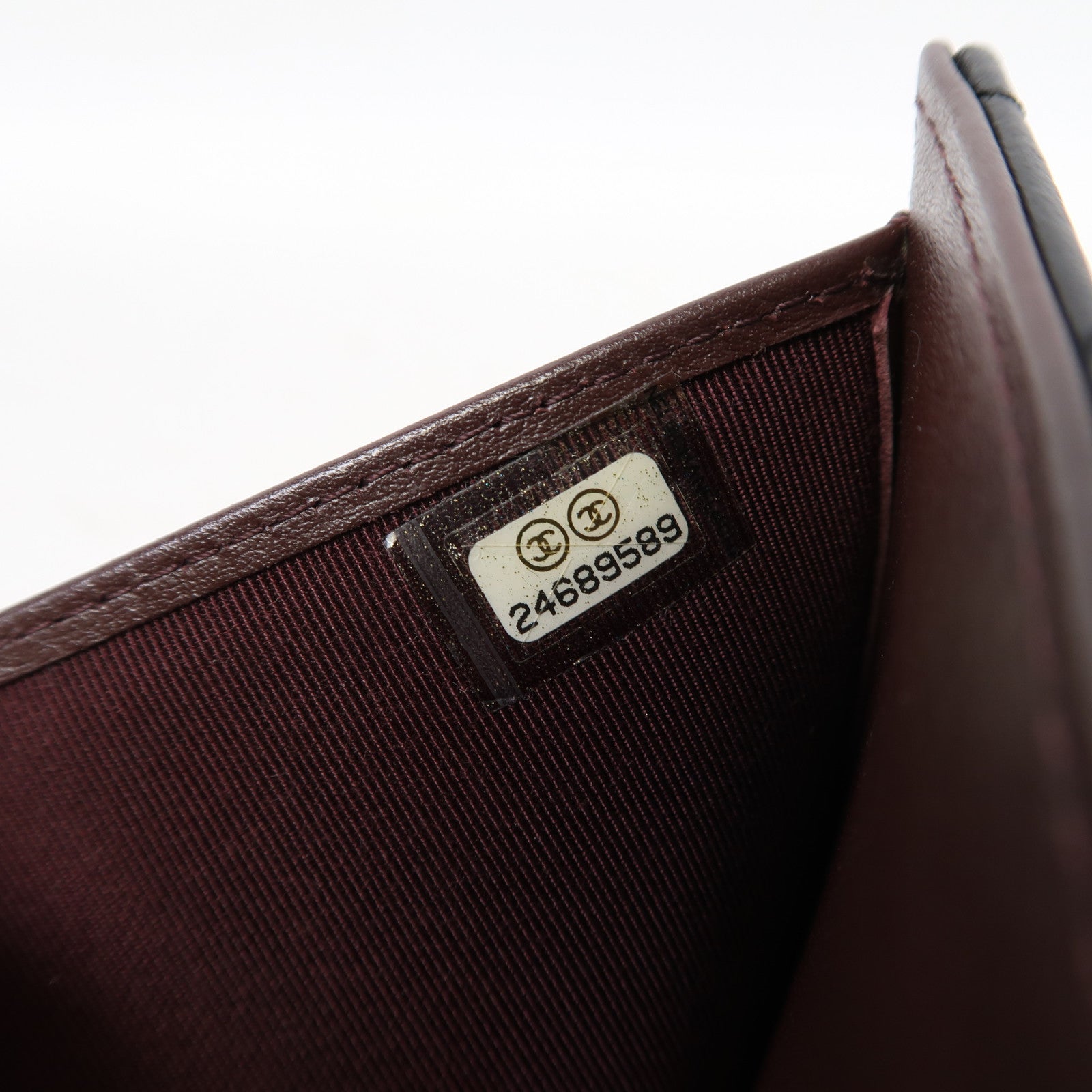 CHANEL 菱格羊皮皮革2.55 Wallet銀扣錢包黑色