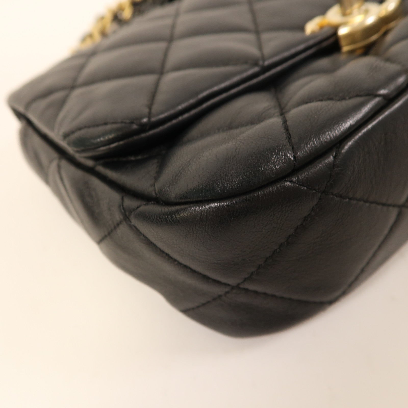 CHANEL【激減優惠】 羊皮皮革Chain Shoulder金扣鏈帶肩背袋