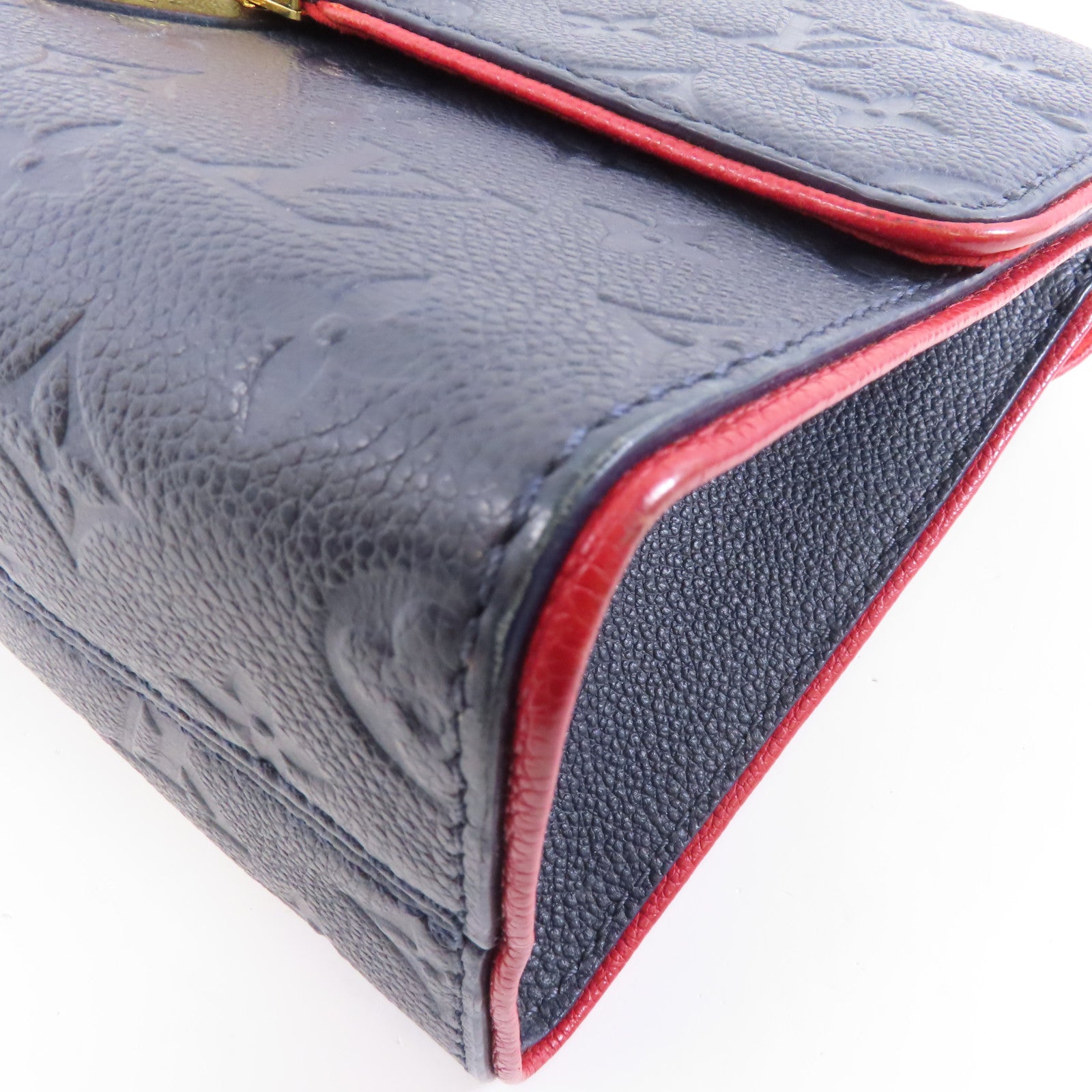LOUIS VUITTON Monogram Empreinte Saint Sulpice金扣鏈帶肩背袋深藍色