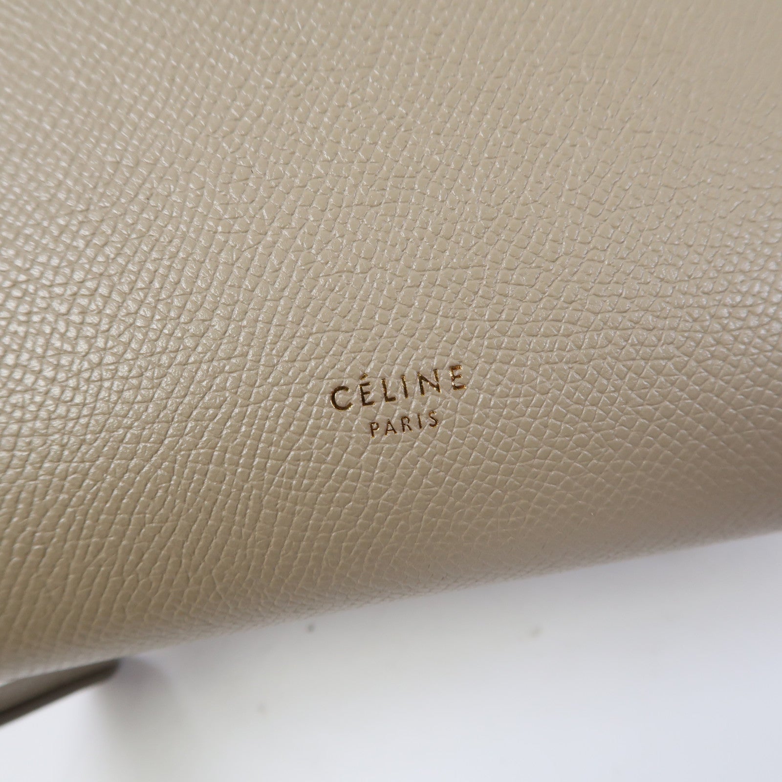 CELINE 牛皮皮革Nano Belt Bag金扣手挽肩背兩用袋米色