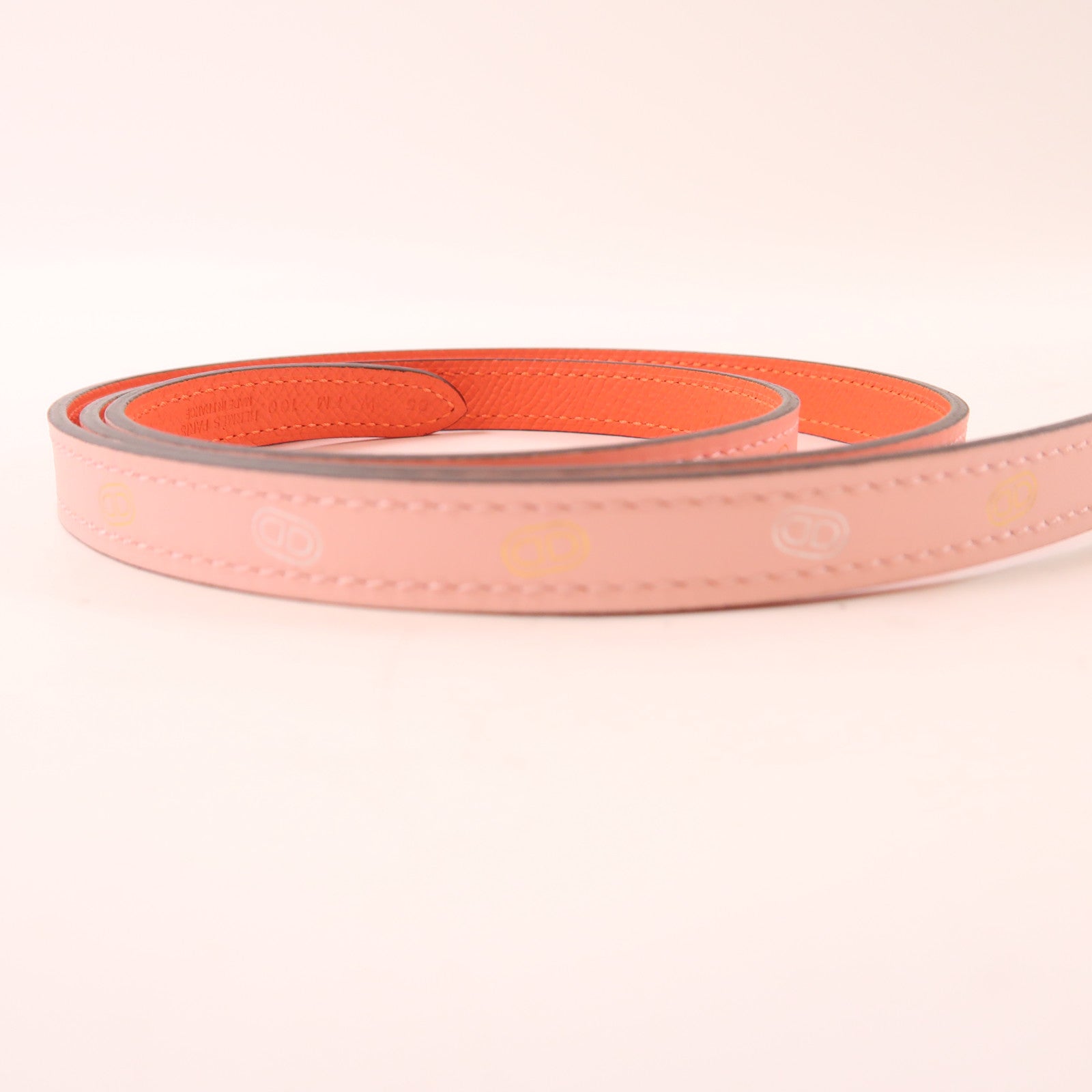 HERMES 【激減優惠】Swift皮革Belt金扣皮帶Rose Sakura