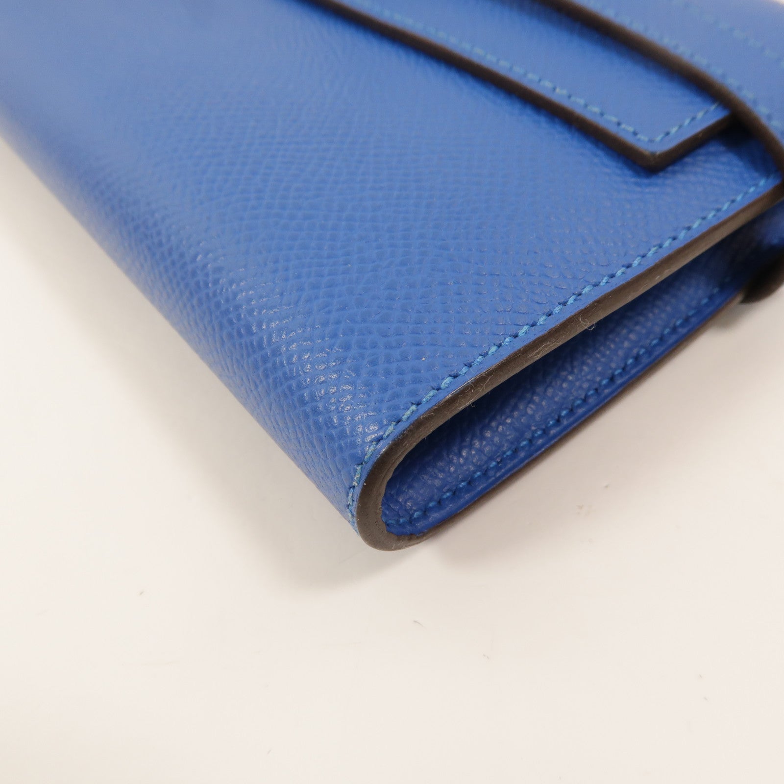 HERMES Epsom皮革Kelly Wallet長錢包Bleu Izmir
