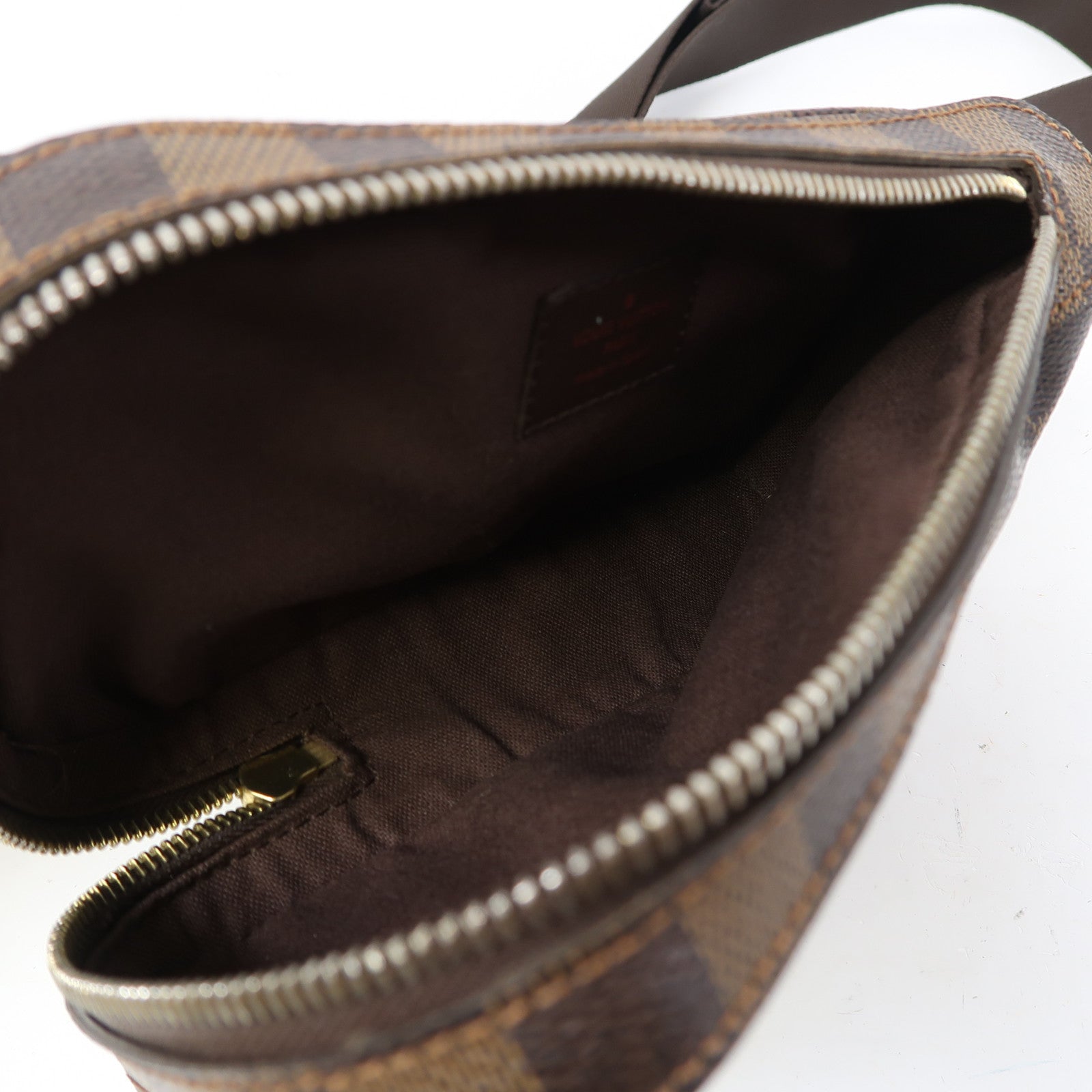 LOUIS VUITTON 【激減優惠】Damier Ebene Geronimos金扣腰包啡色