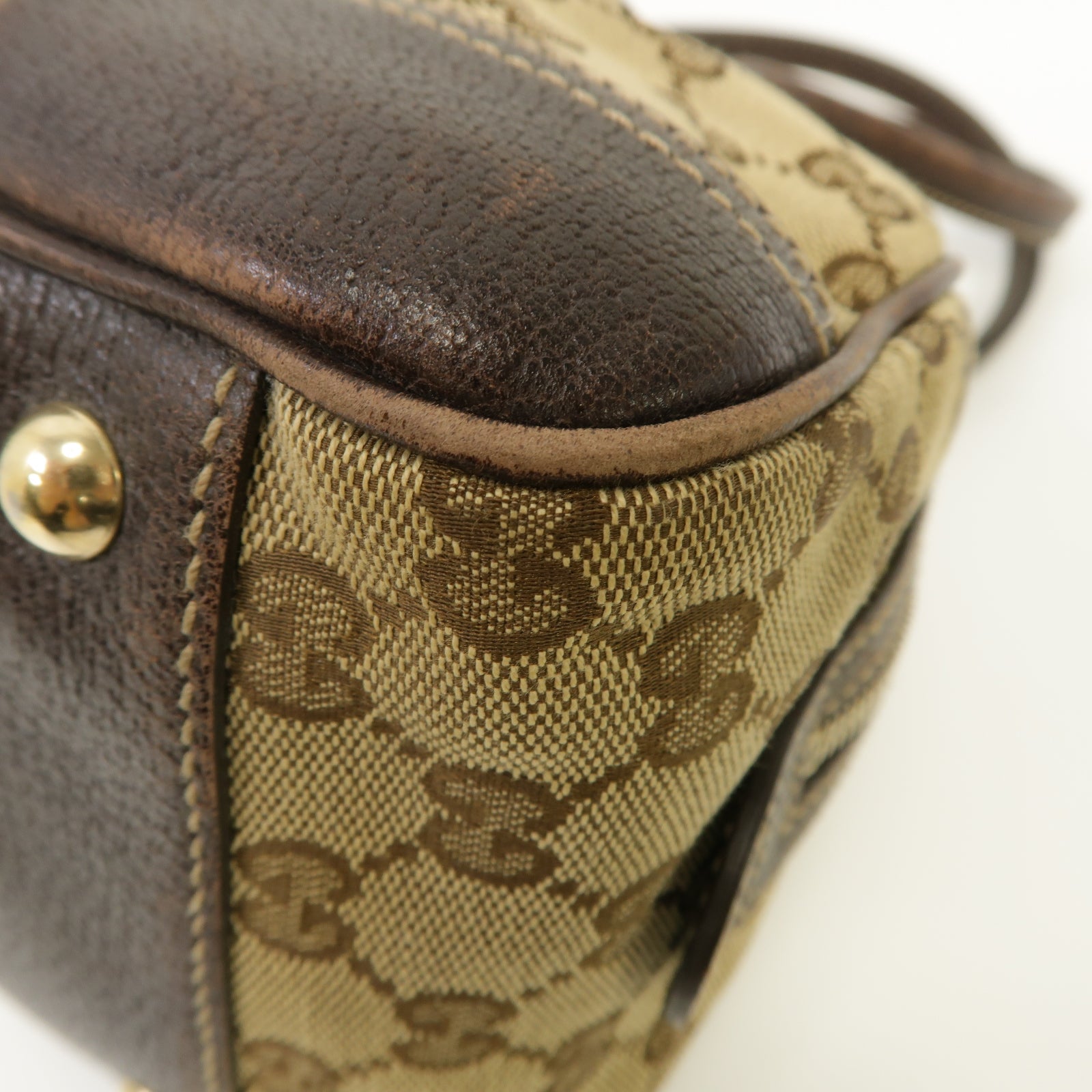 GUCCI 帆布Shoulder Bag金扣肩背袋啡色