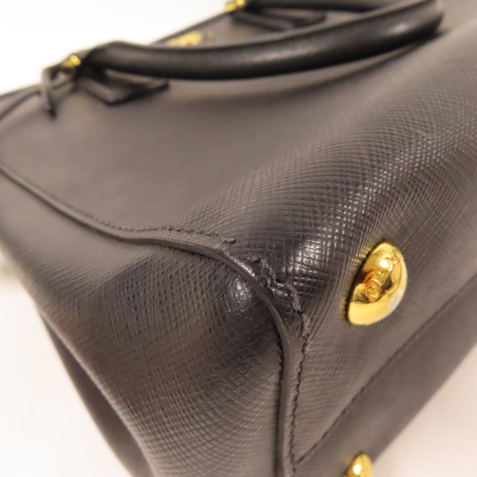 PRADA 牛皮皮革2 Way Shoulder金扣手挽肩背兩用袋