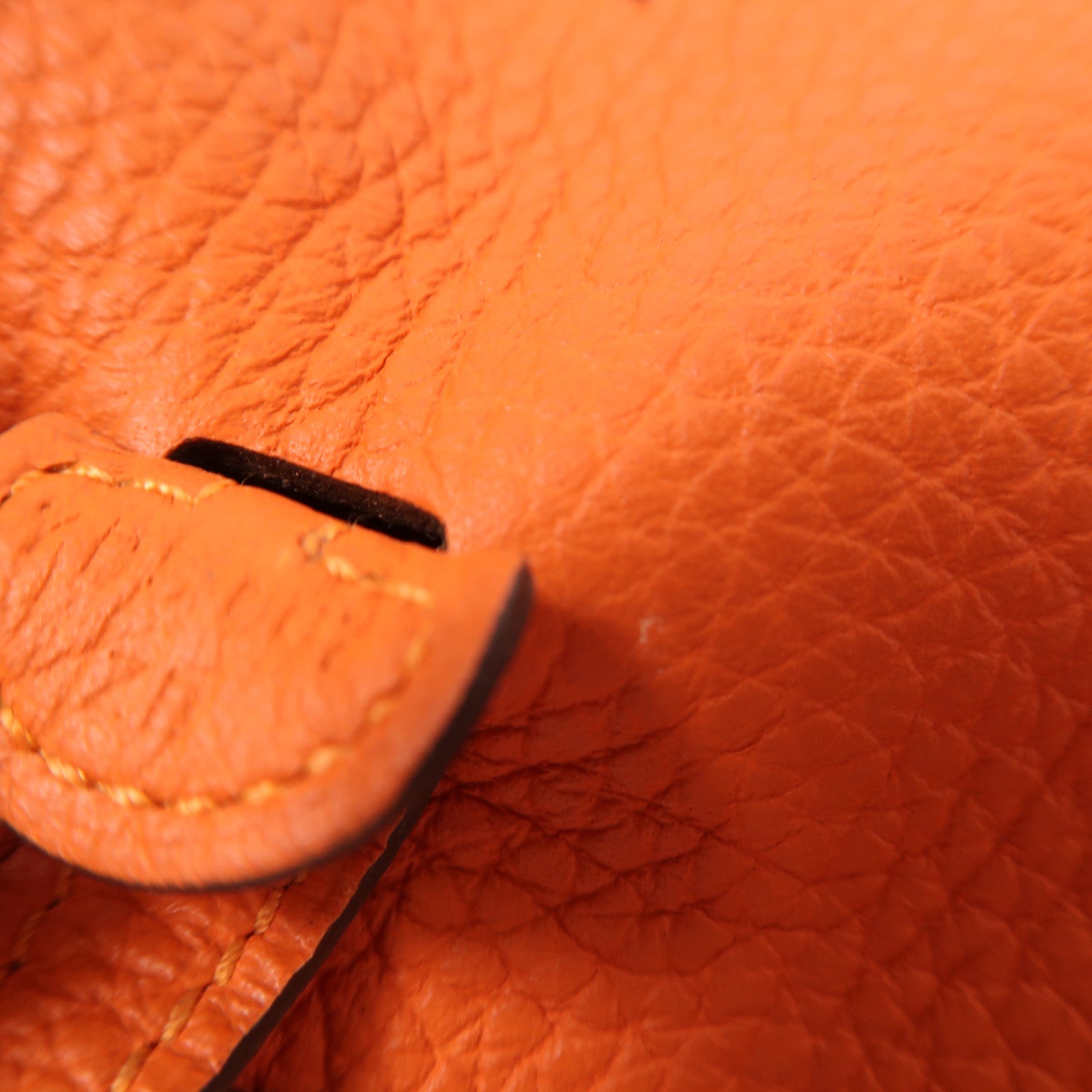 HERMES Clemence皮革Evelyne TPM銀扣肩背袋Orange