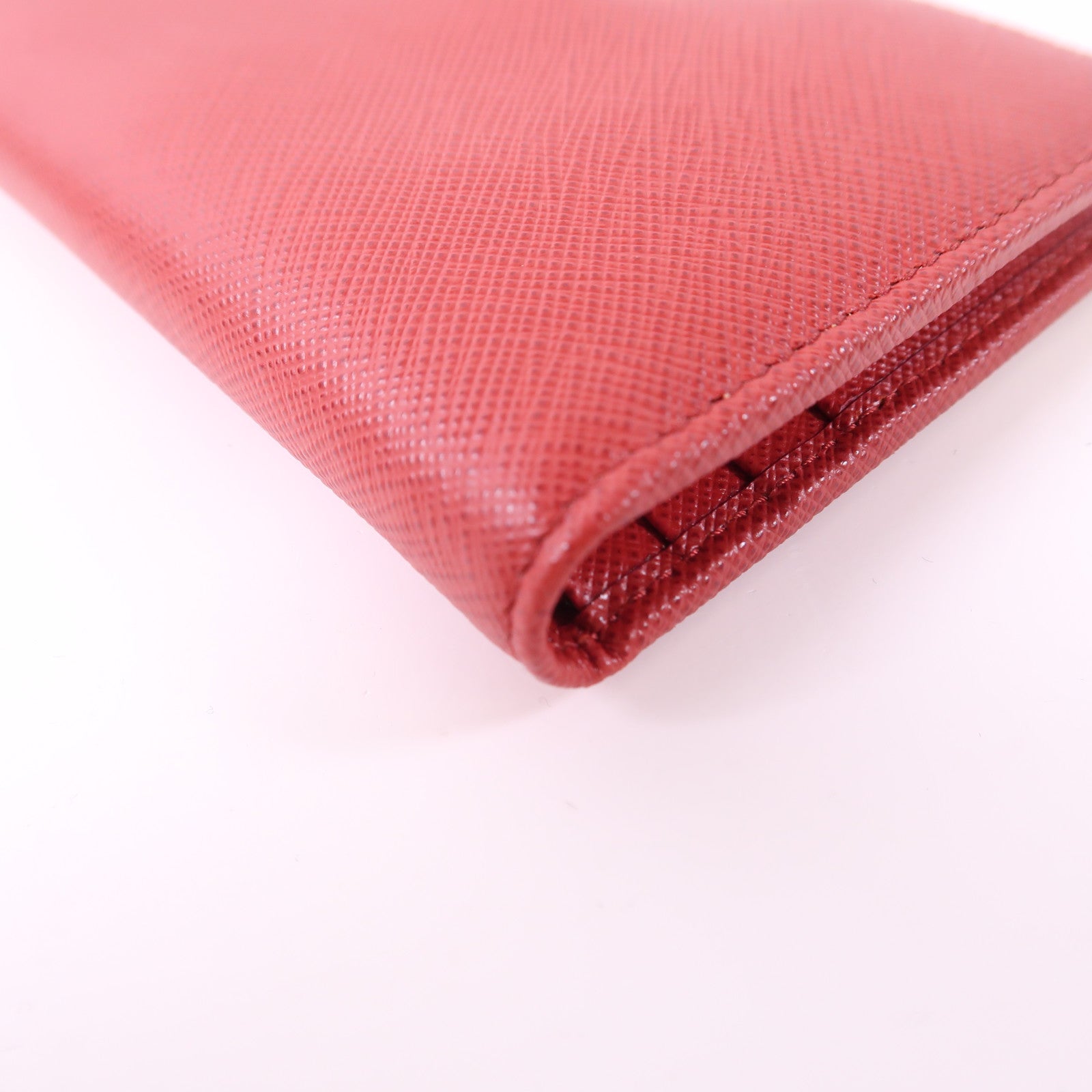 PRADA GHW Wallet 1ML023 Saffiano Leather Red