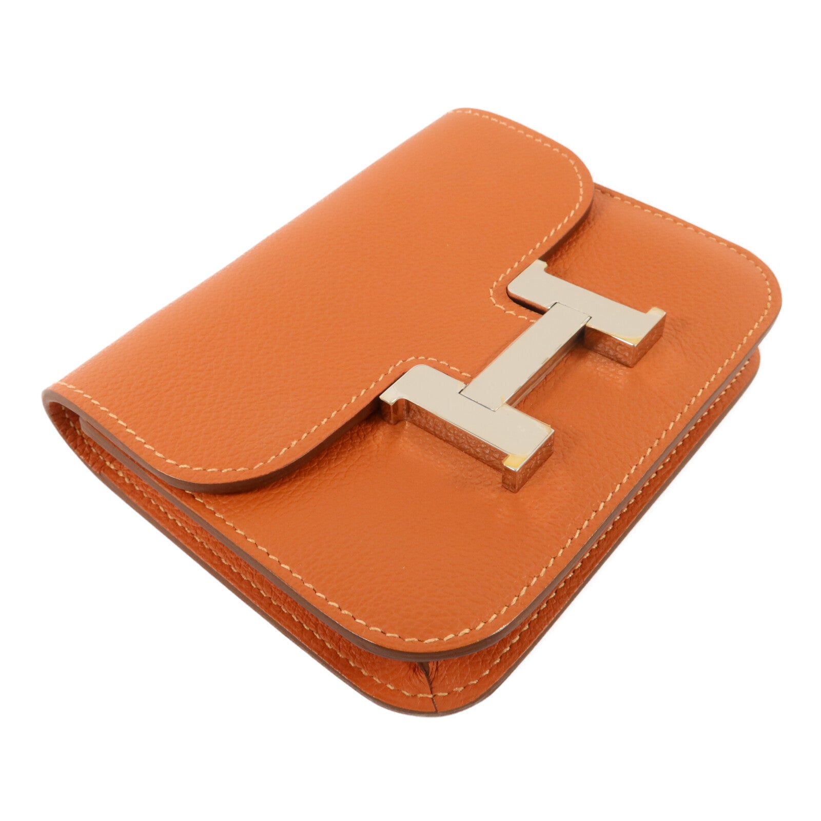 HERMES Evercolor皮革Constance Slim錢包Cuivre