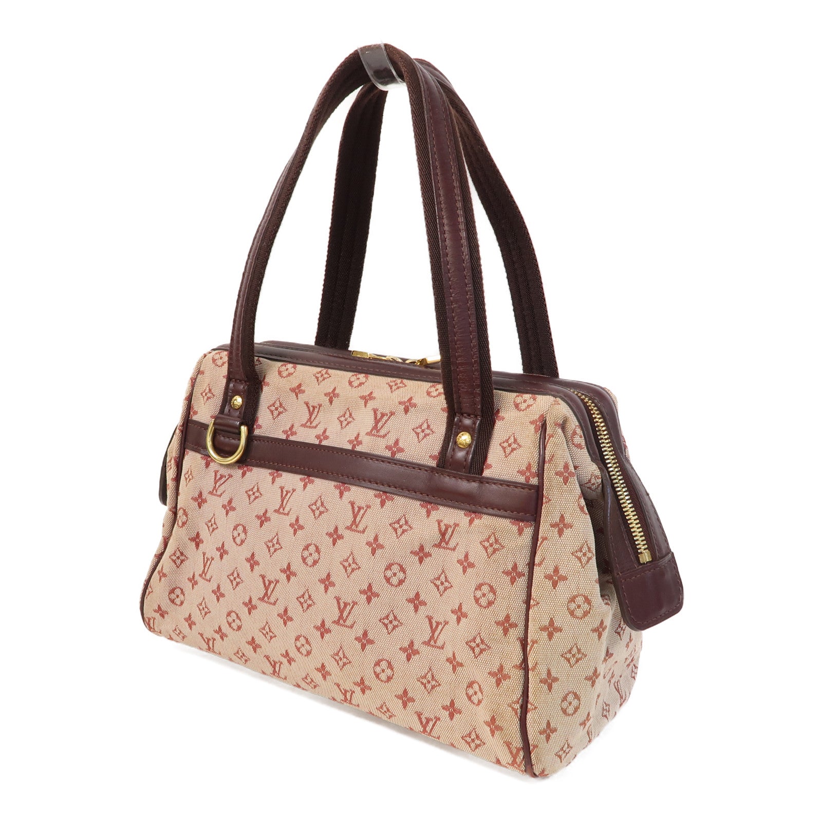 LOUIS VUITTON Monogram Mini Josephine PM金扣手挽袋紅色/啡色