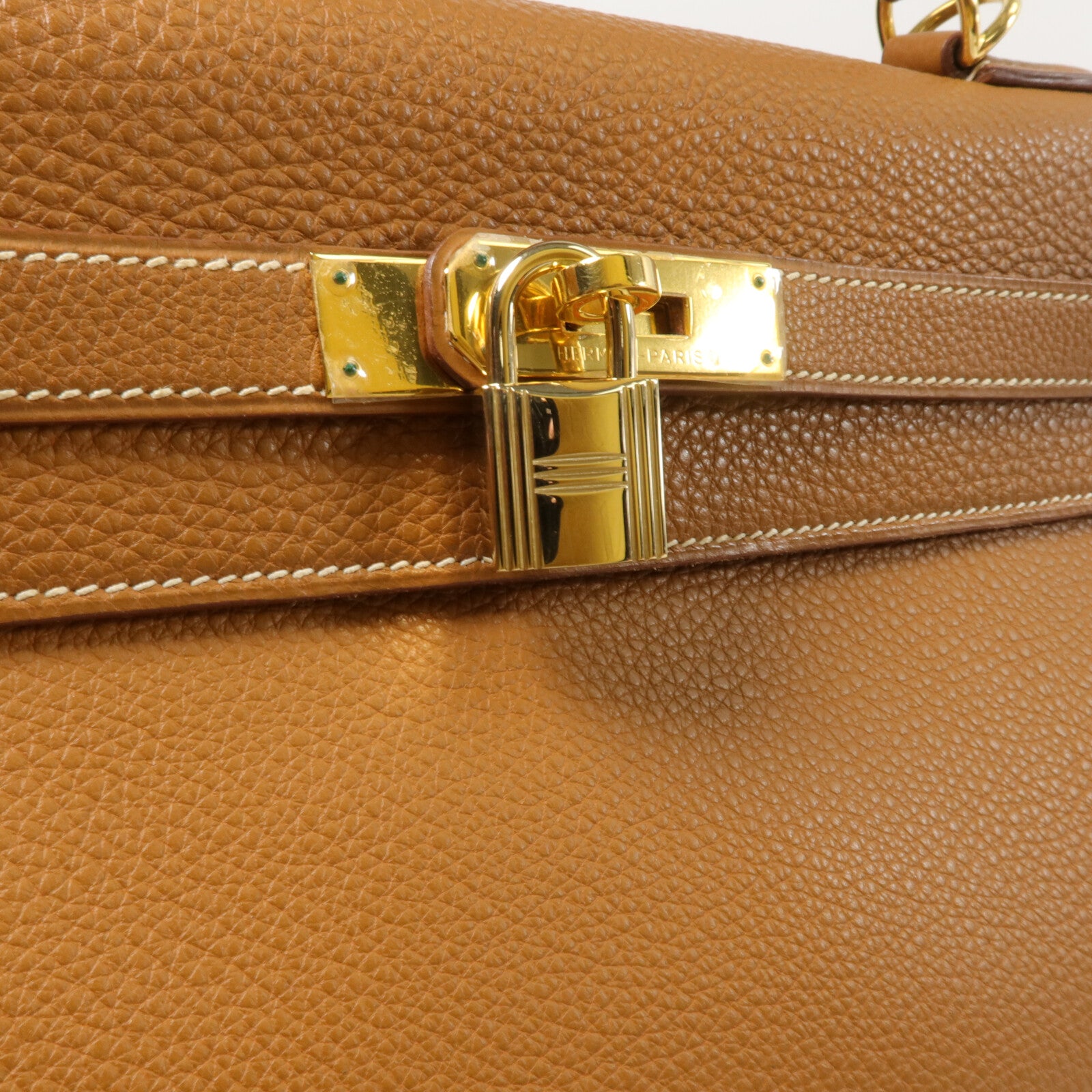 HERMES Togo皮革Kelly 32手挽肩背兩用袋Gold