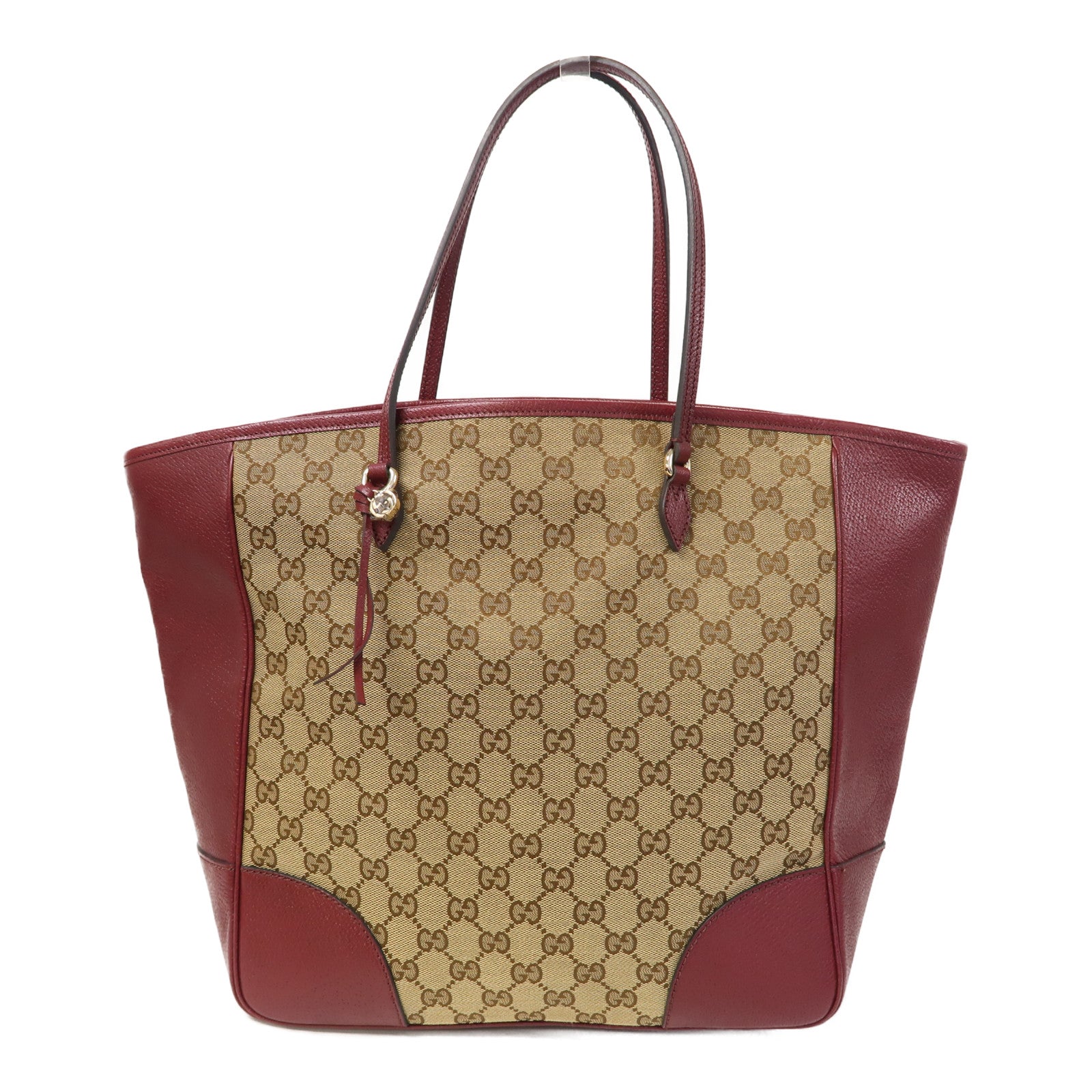 GUCCI 【激減優惠】帆布Tote Bag金扣手挽袋啡色/紅色