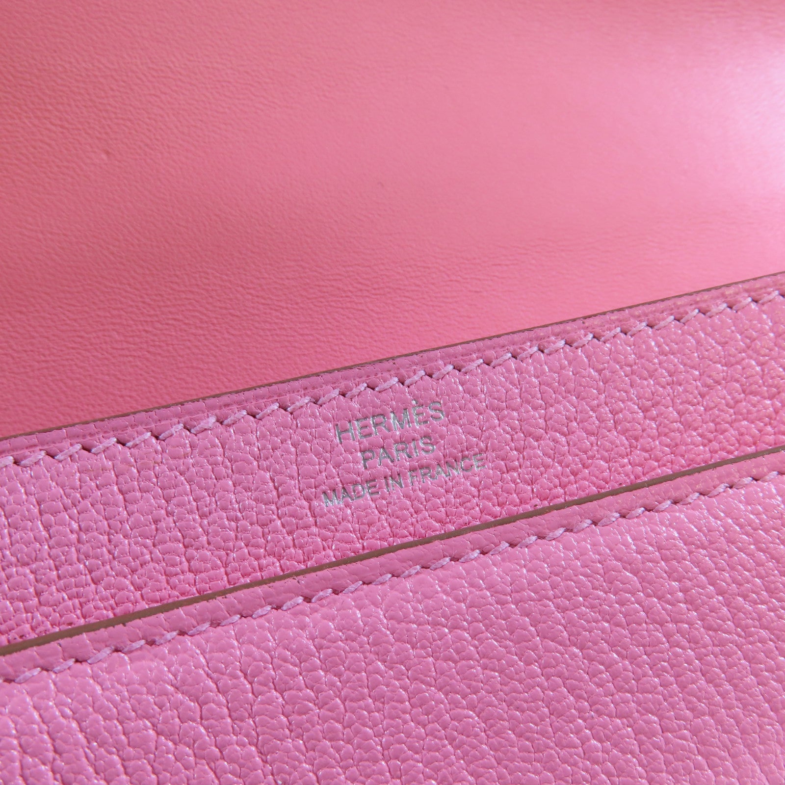 HERMES **【激減優惠】Chevre皮革Mini Verrou銀扣肩背袋Rose D'ete夏日玫瑰粉紅色