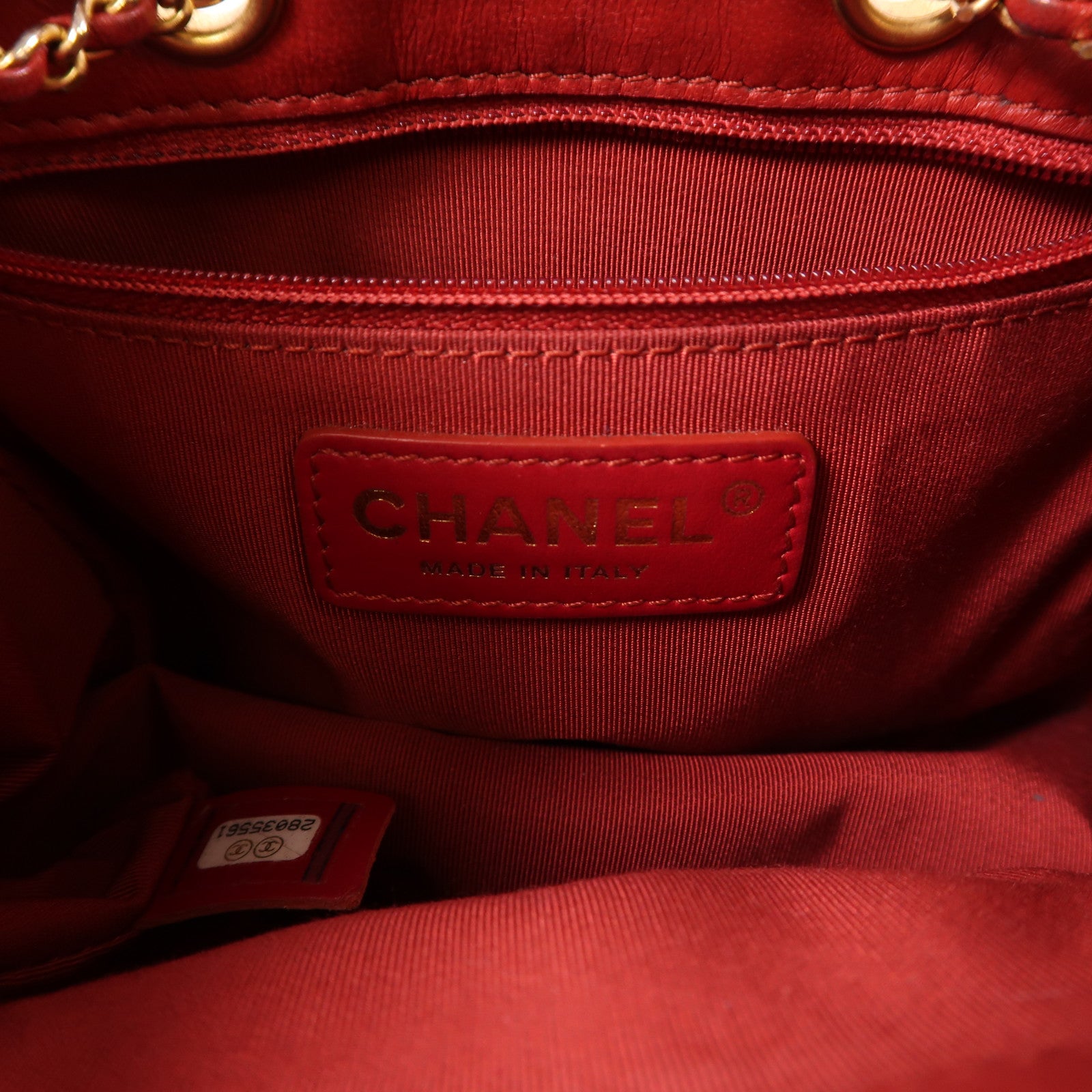 CHANEL 牛皮皮革Chain Shoulder Bag金扣鏈帶肩背袋