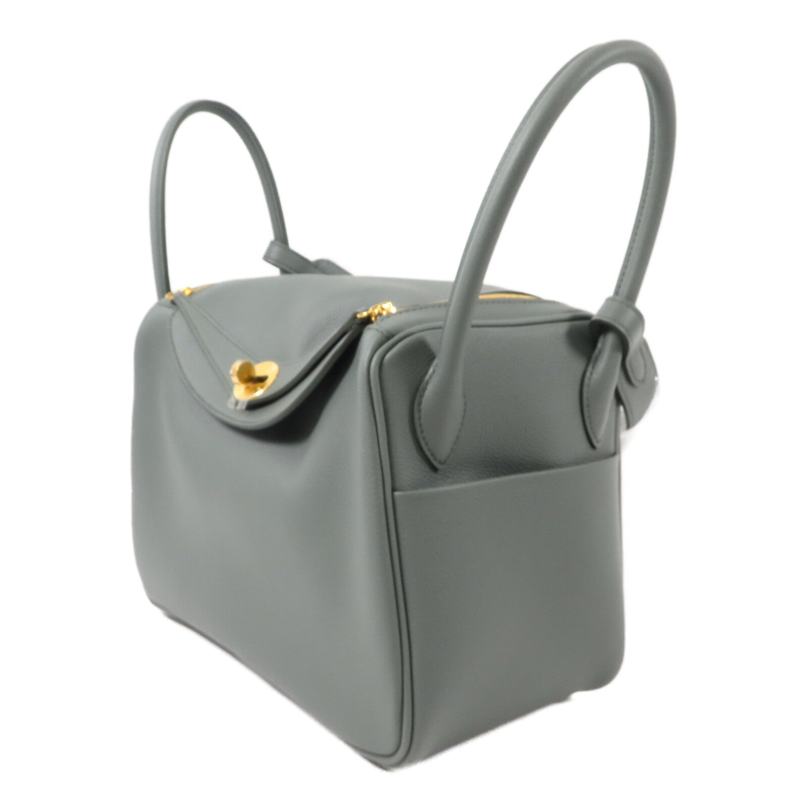 HERMES Evercolor皮革Lindy 26手挽肩背兩用袋Vert Amanda