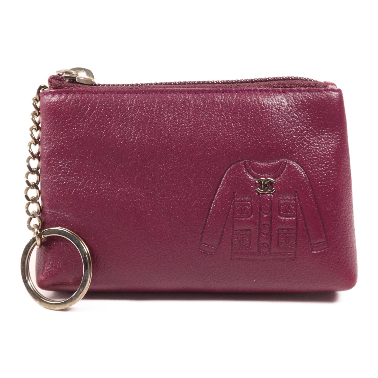 CHANEL 【萬聖節商品】皮革Coin Case銀扣零錢包