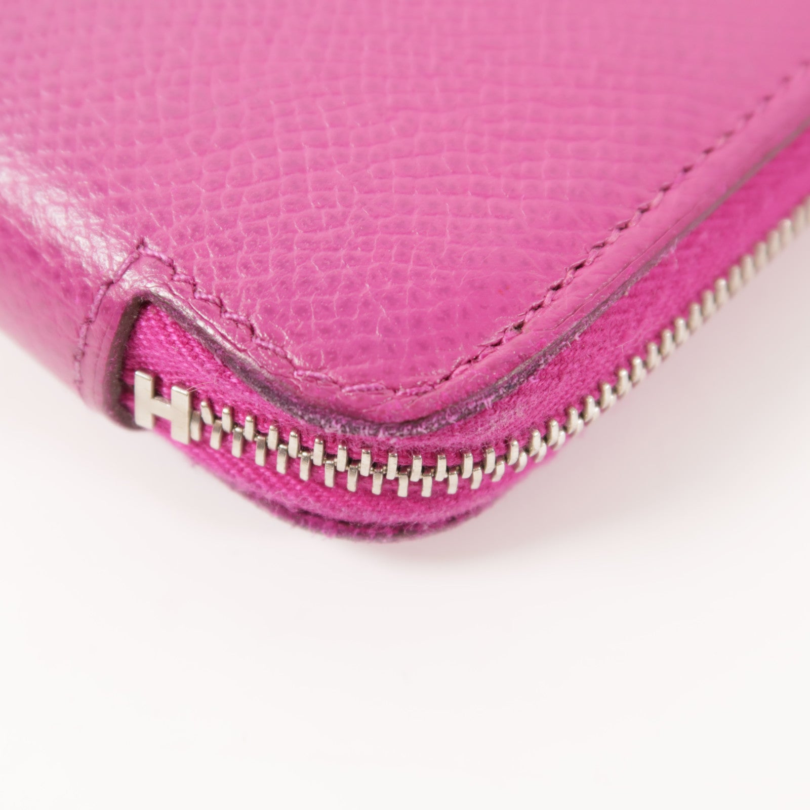 HERMES Epsom皮革Silk In Classique銀扣長錢包