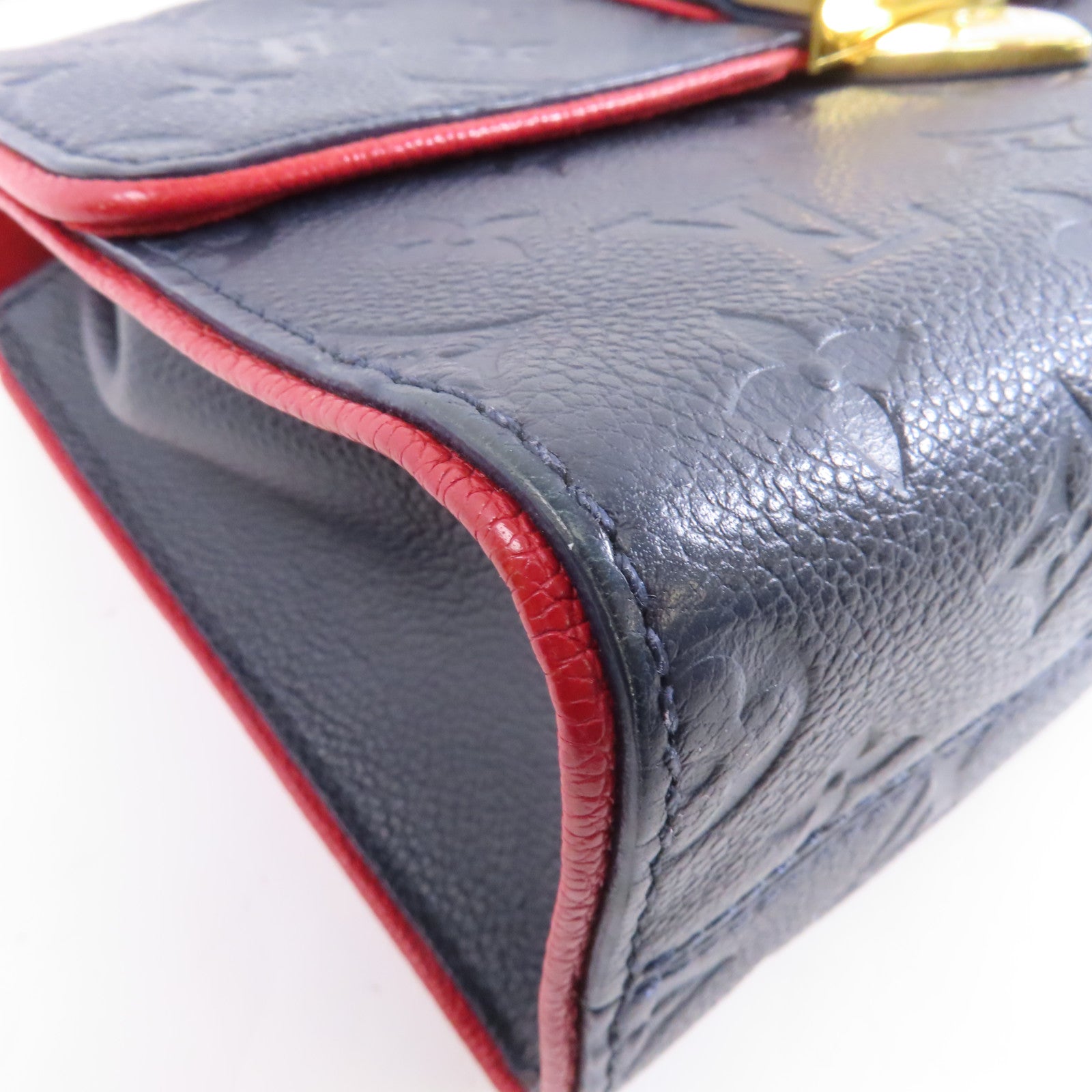 LOUIS VUITTON Monogram Empreinte Saint Sulpice金扣鏈帶肩背袋深藍色