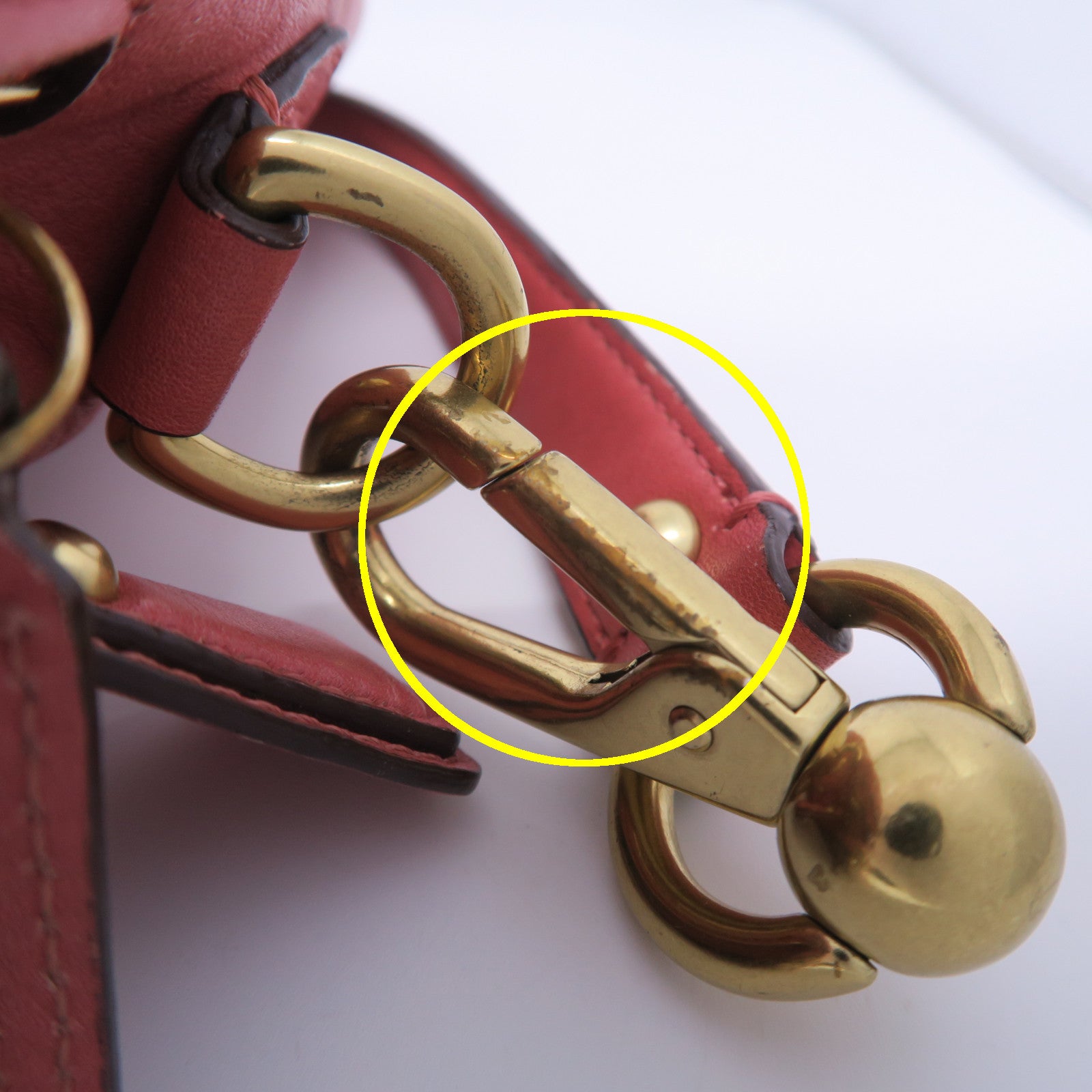 COACH 【激減優惠】牛皮皮革Hand Bag金扣手挽肩背兩用袋粉紅色
