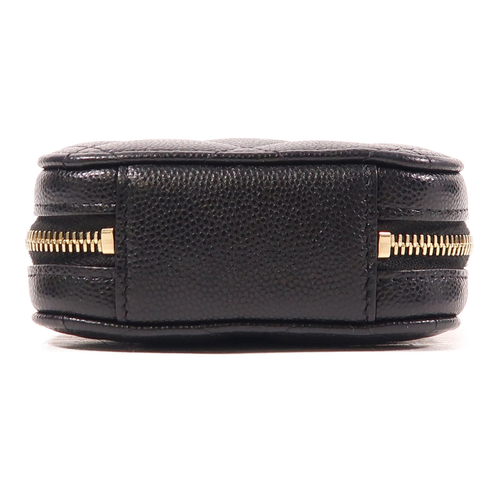 CHANEL CC GHW Phone Bag Chain Shoulder Bag Calfskin Leather Black