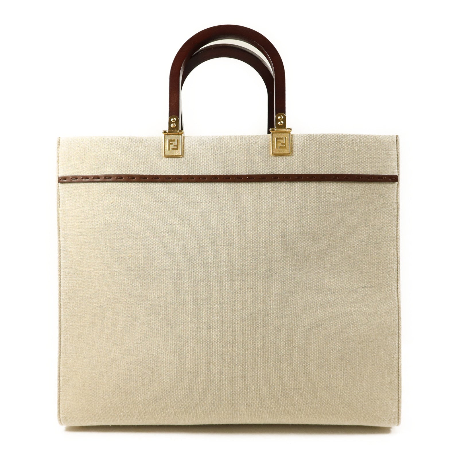 FENDI 帆布Sunshine Medium金扣手挽肩背兩用袋