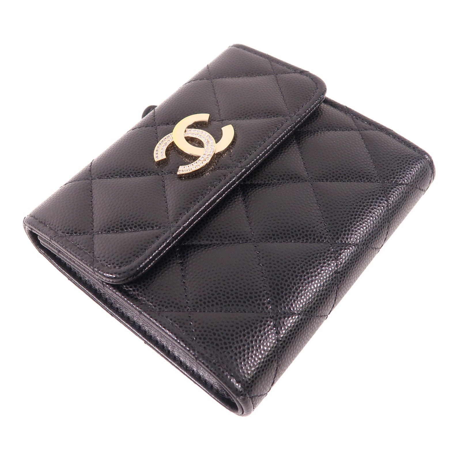 CHANEL 牛皮皮革Wallet金扣錢包