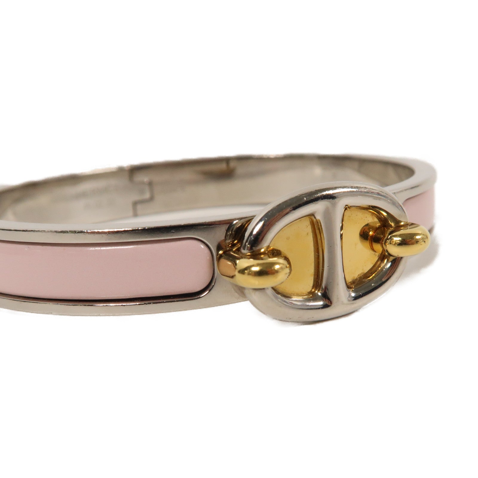 HERMES 琺瑯/金屬Mini Clic Chaine d'Ancre Bracelet手鐲粉紅色