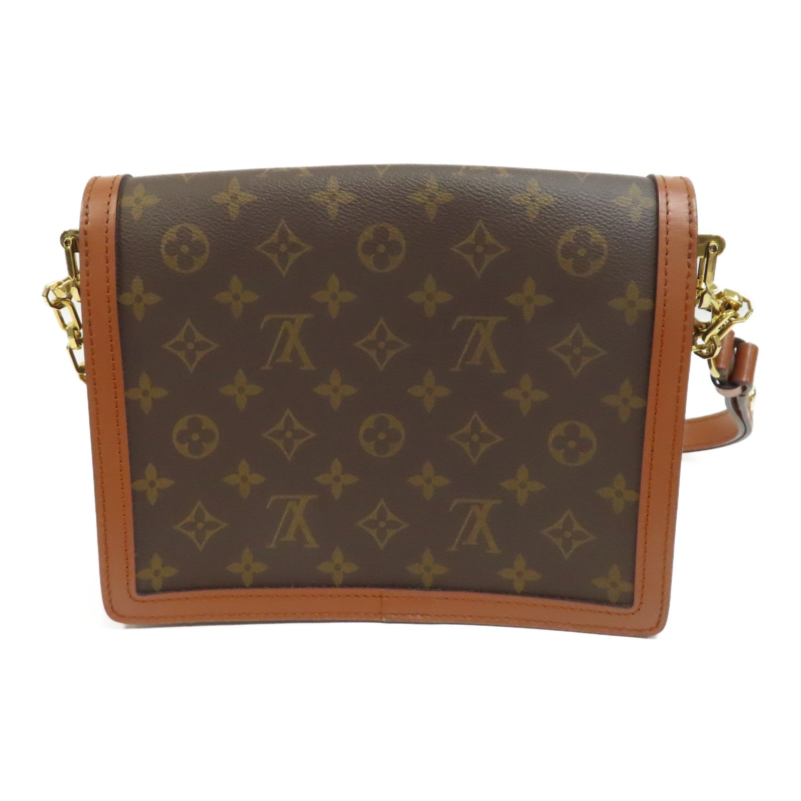 LOUIS VUITTON 【激減優惠】Monogram Reverse Dauphine MM金扣肩背袋啡色