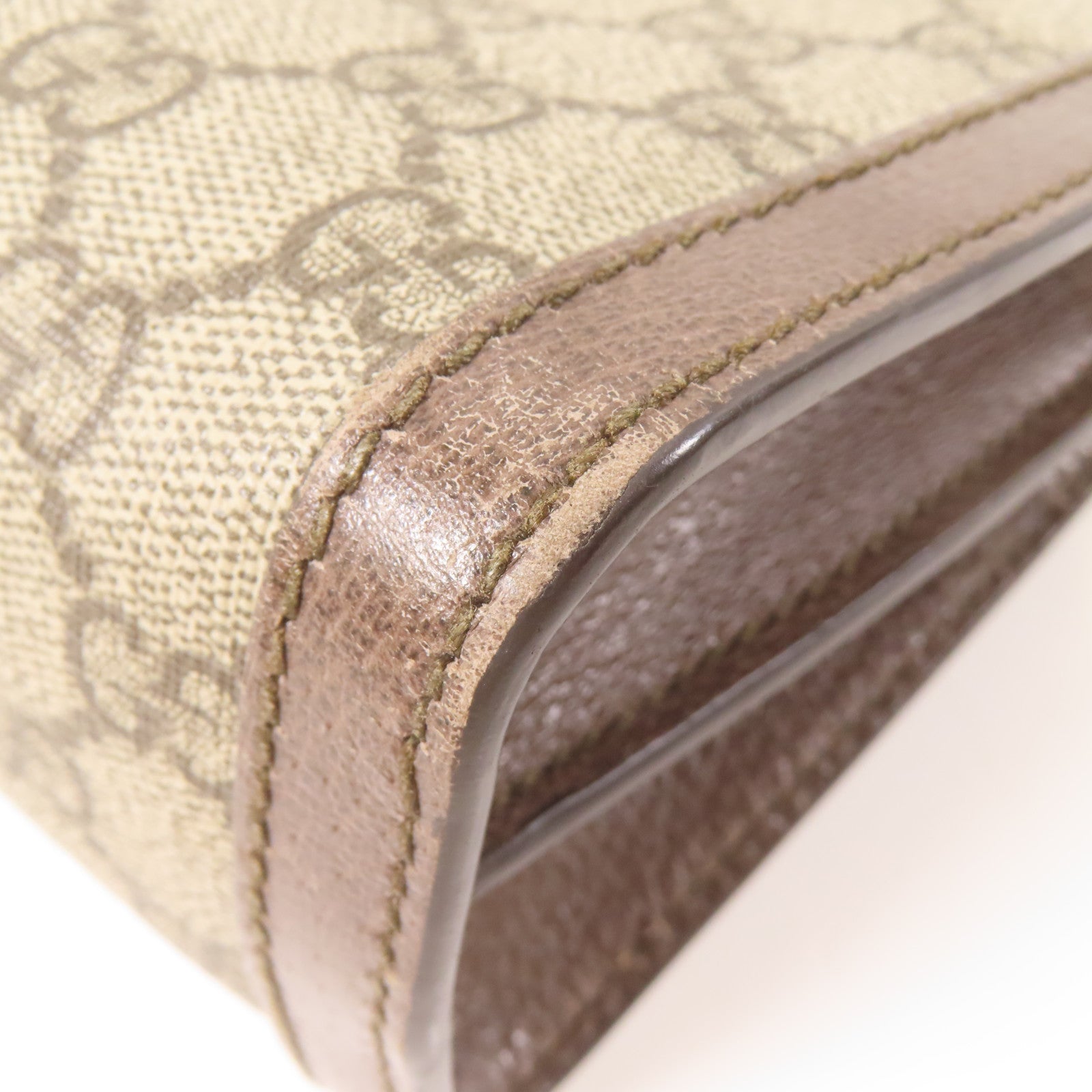 GUCCI 塗層帆布Ophidia Small Shoulder Bag金扣鏈帶肩背袋啡色