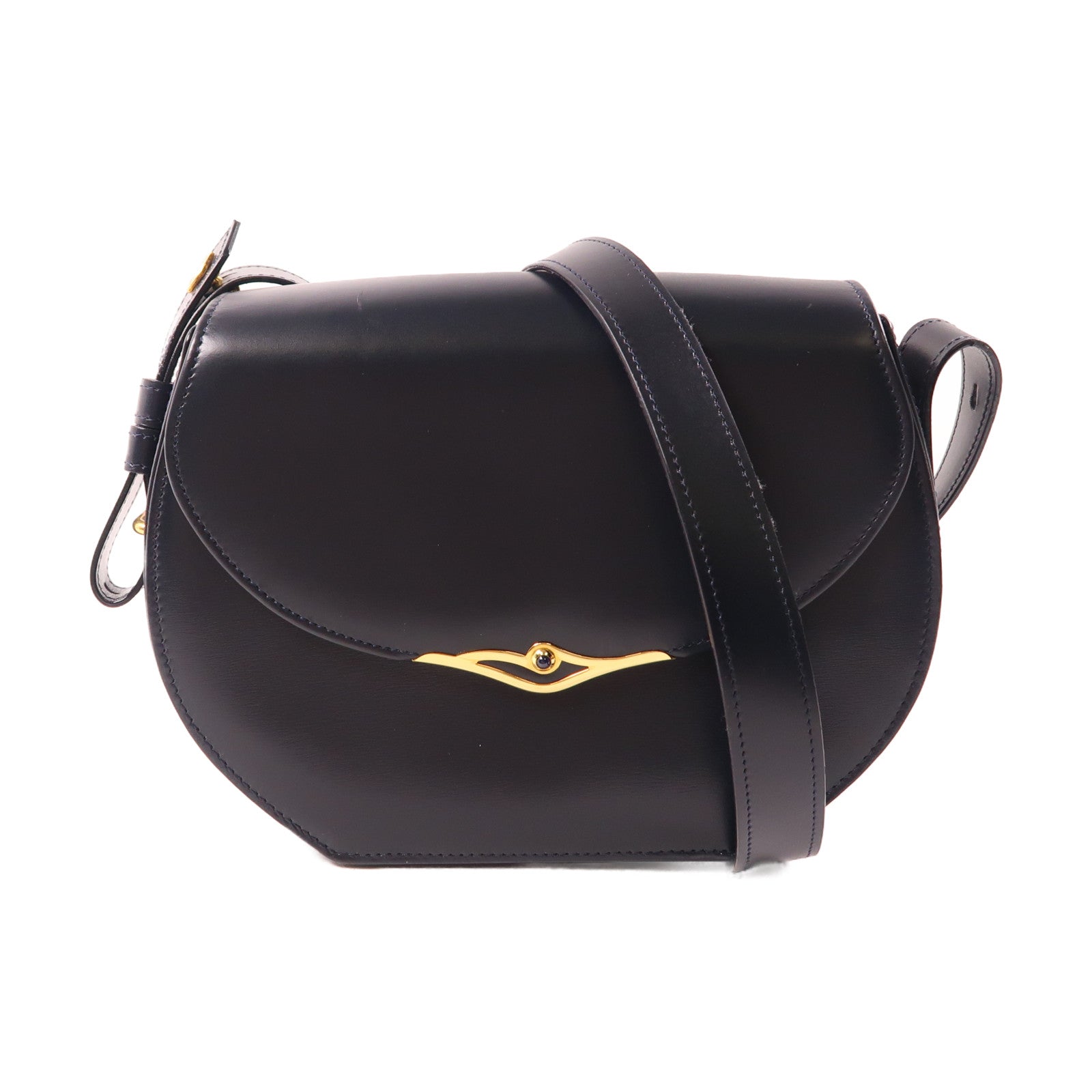 CARTIER 牛皮皮革Shoulder Bag金扣肩背袋黑色