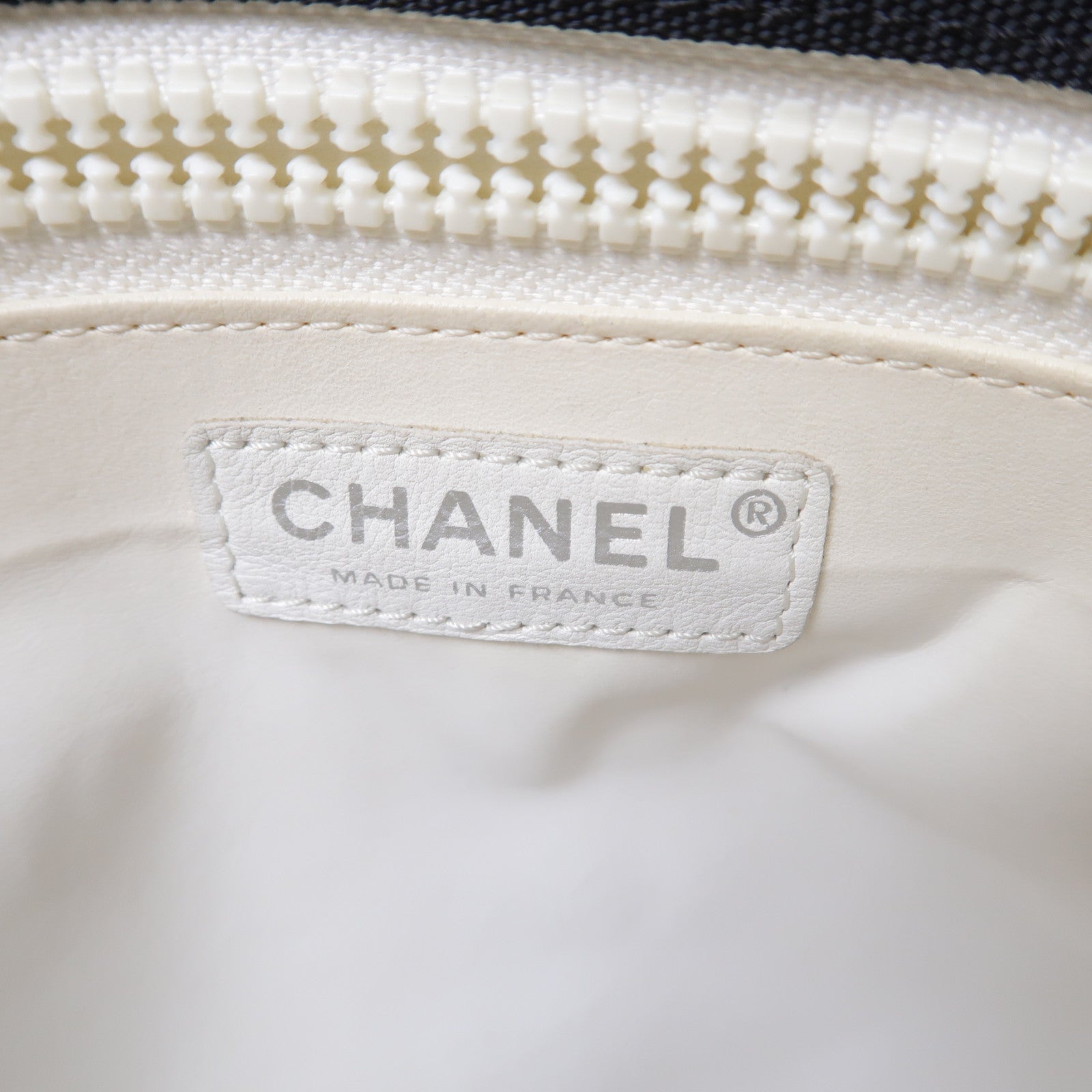 CHANEL 帆布Tote Bag銀扣肩背袋藍色
