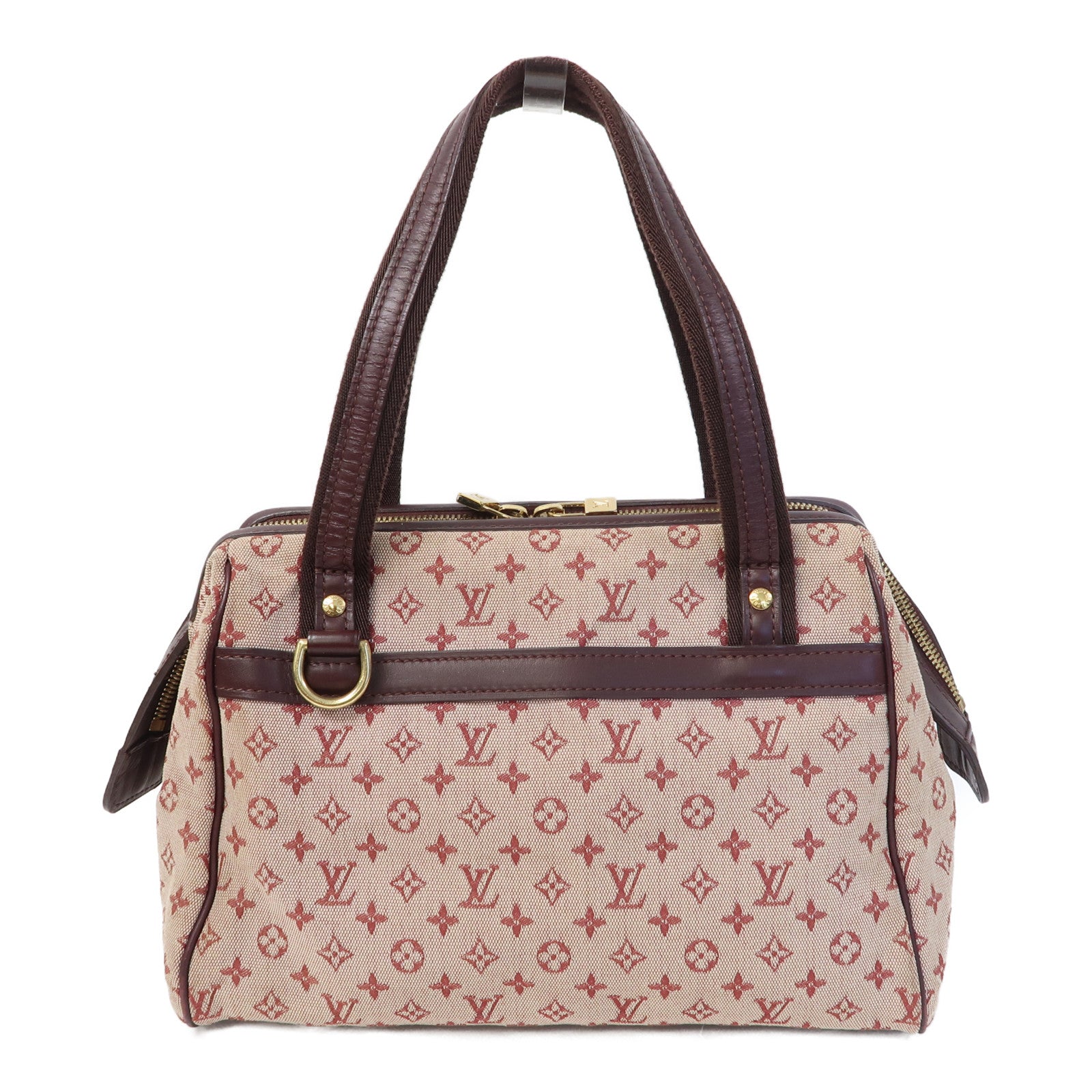 LOUIS VUITTON Monogram Mini Josephine PM金扣手挽袋紅色/啡色