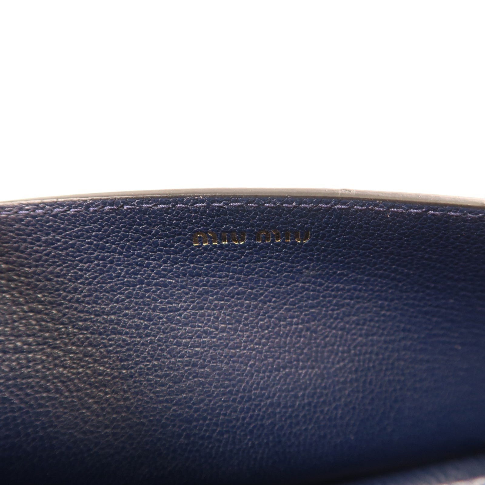 Miu Miu 牛皮皮革Shoulder Bag金扣肩背袋深藍色